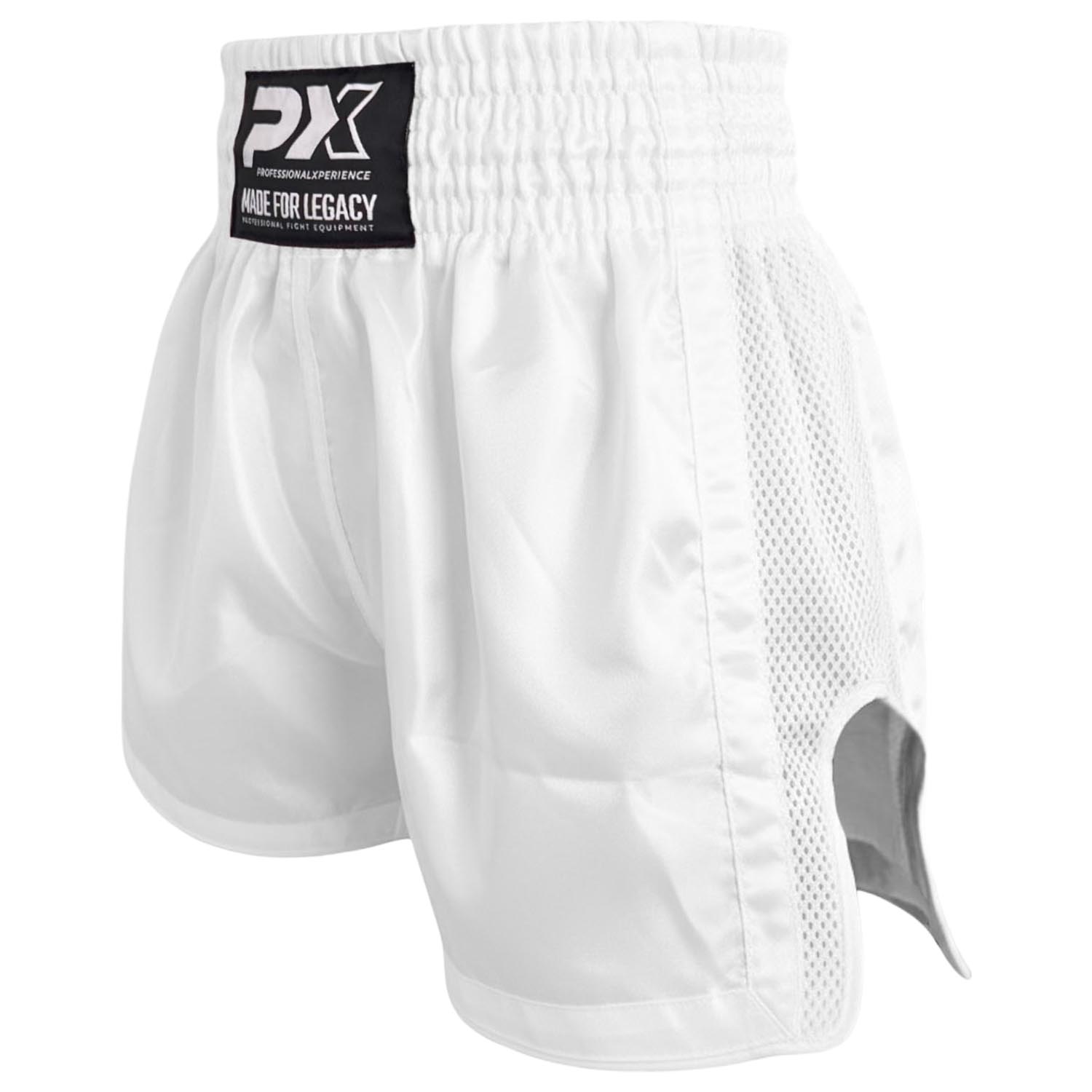 PX Muay Thai Shorts, Legacy Mesh, white, XL