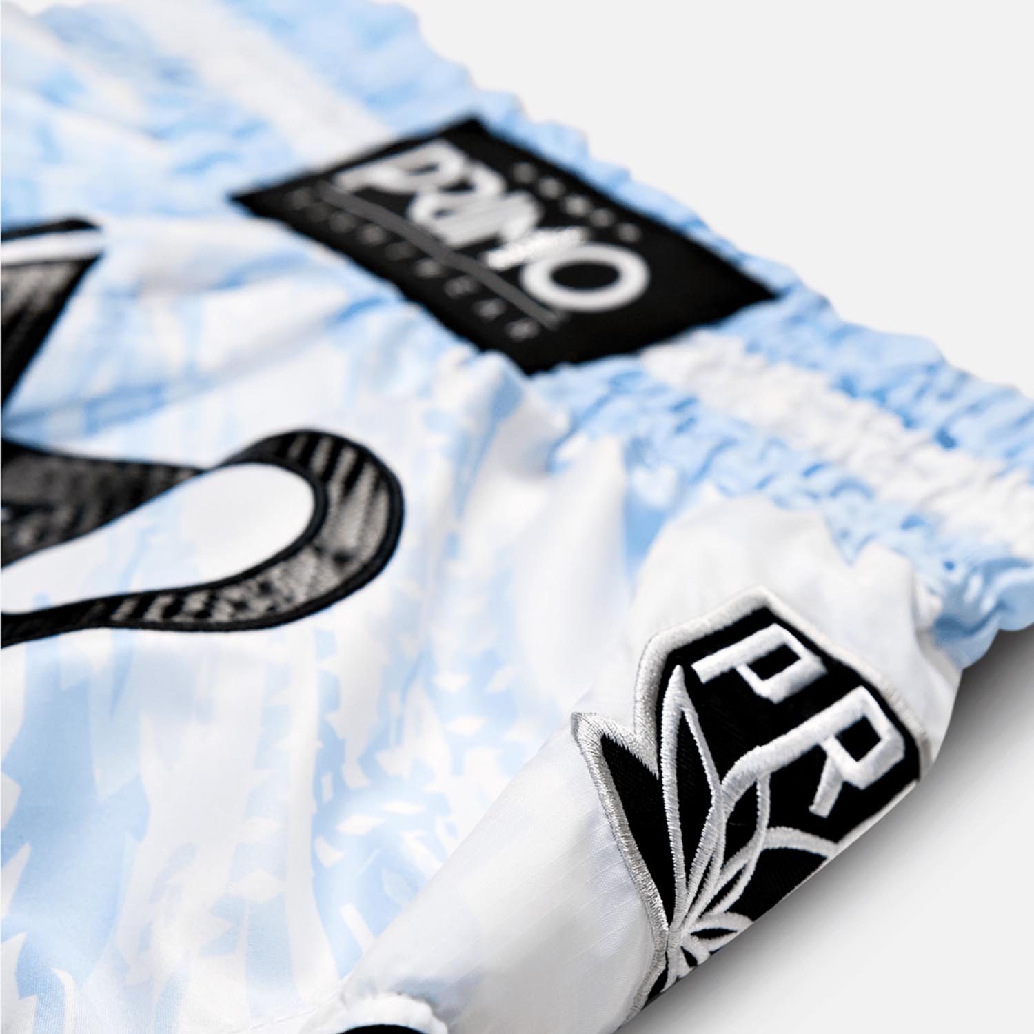 PRIMO Muay Thai Shorts, Arctic Ghost, white