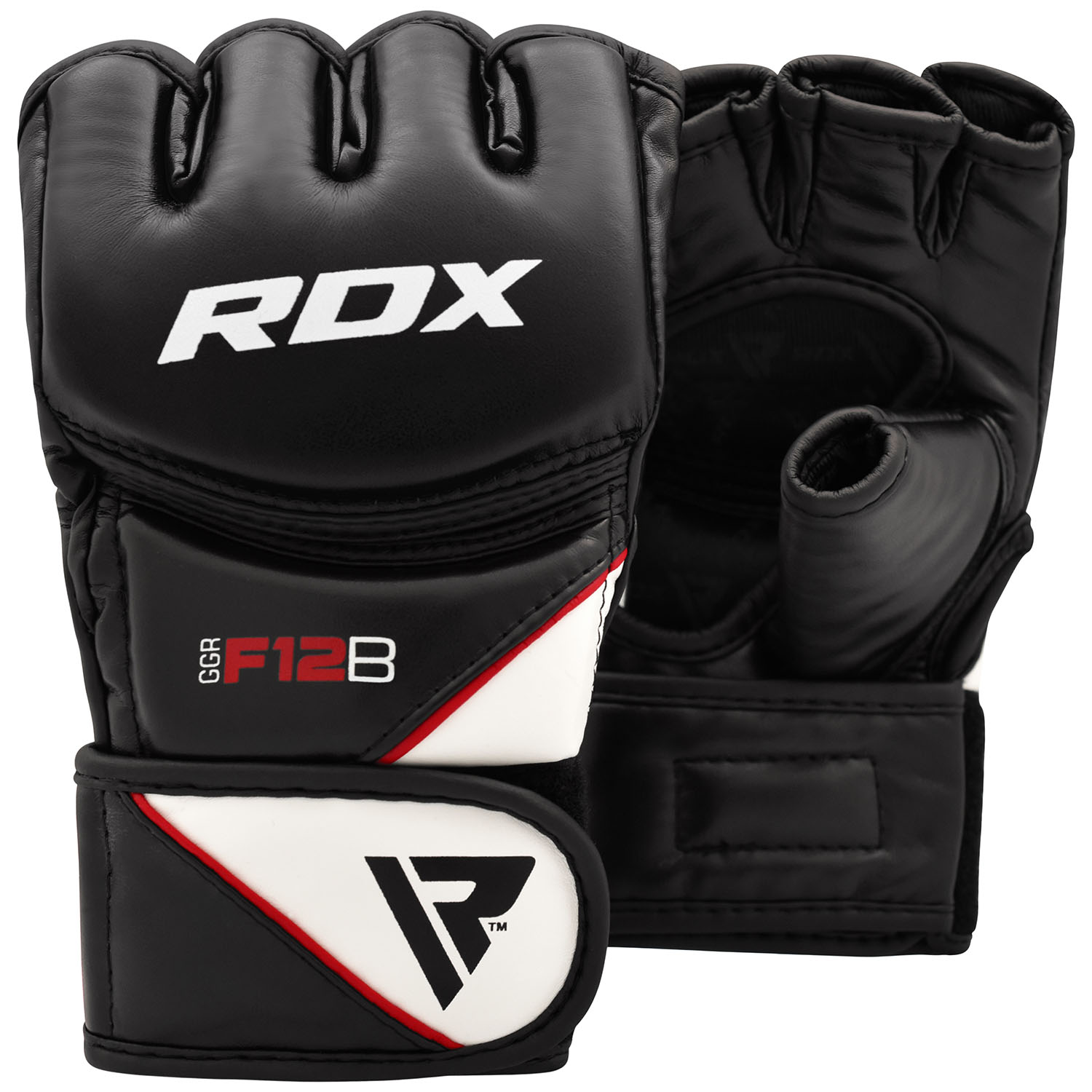 RDX MMA Boxing Gloves, New Model F12, black-white, S