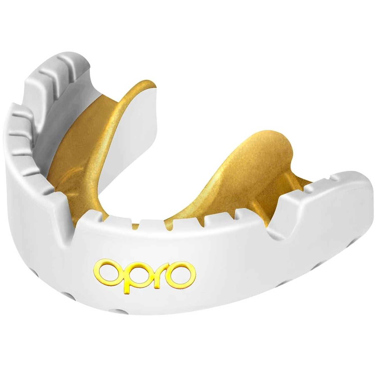 OPRO Mundschutz, Gold, für Zahnspangenträger, weiß
