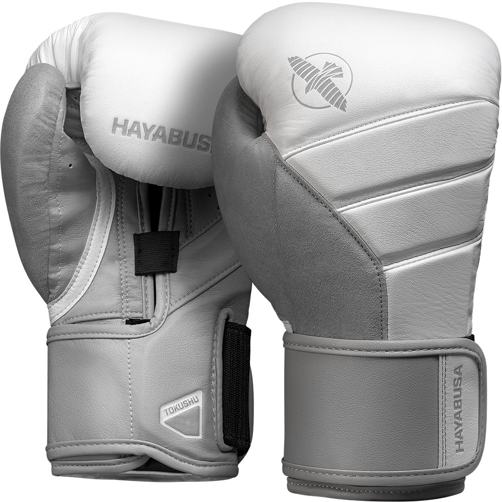 Hayabusa Boxhandschuhe, T3, weiß-grau