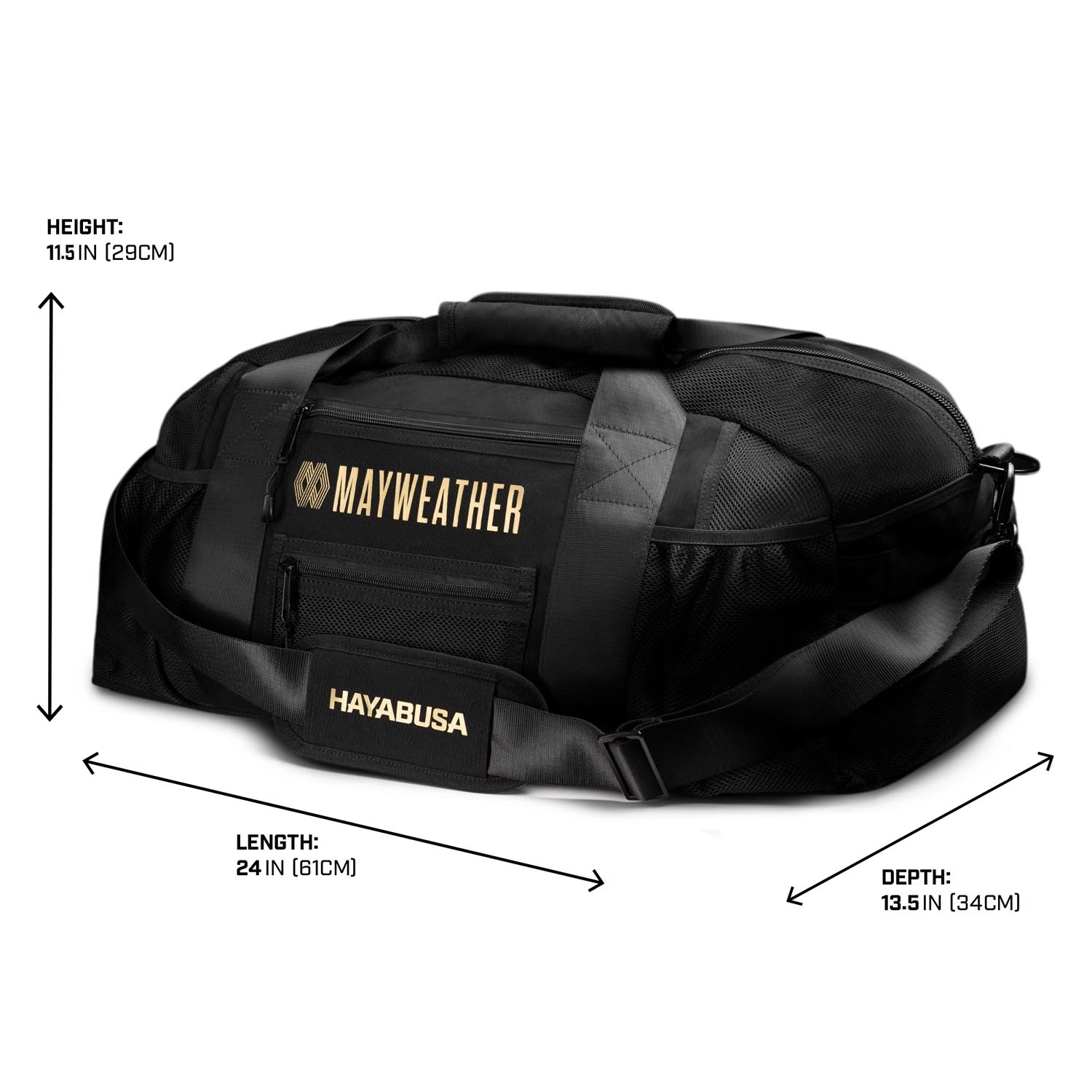 Hayabusa Sport Bag, Mayweather, Mesh Bag, black-gold