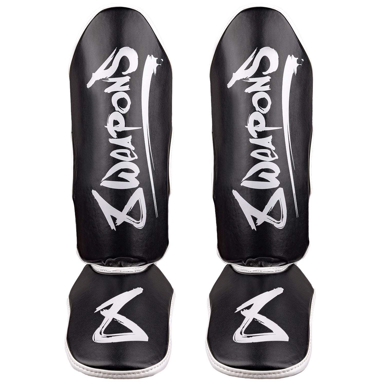 8 WEAPONS Shin Guards, Kids, Unlimited 2.0, black-white XXXL