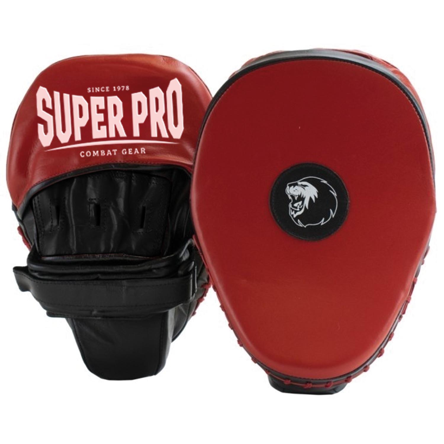 Super Pro Boxpratzen, Hook & Jab, Light Weight Curved, rot-schwarz