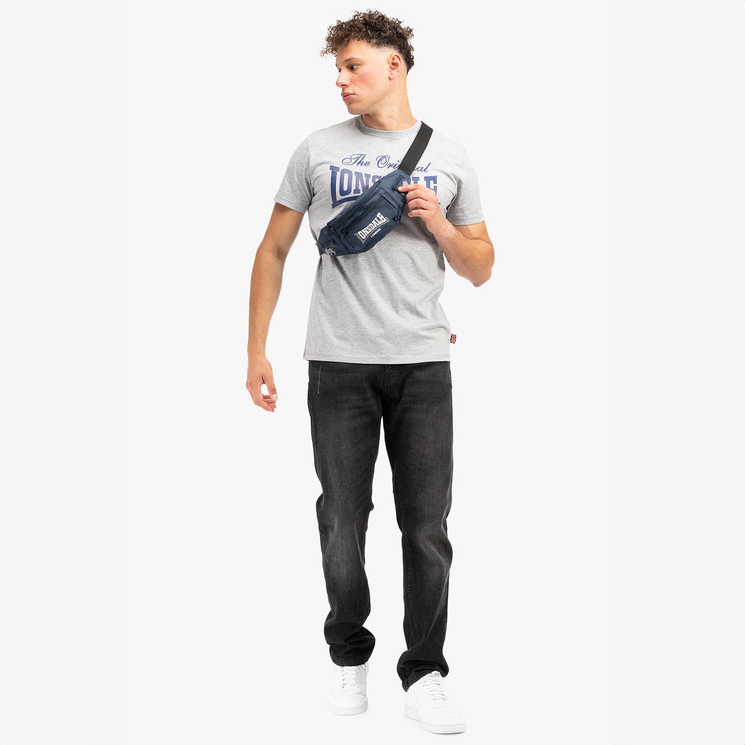 Lonsdale T-Shirt, Colsbrook, grey-navy, XXXL