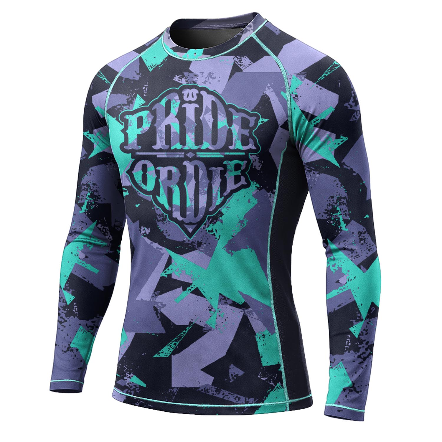 PRiDEorDiE Rashguard, L/S, Reckless 2.0, grey-green, M