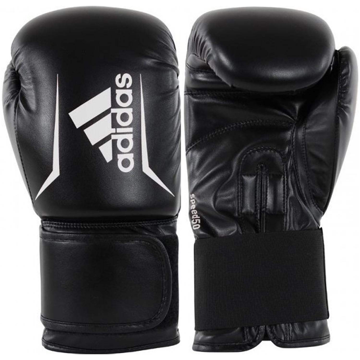 adidas Boxhandschuhe, Kinder, Speed 50, schwarz-weiß, 6 Oz