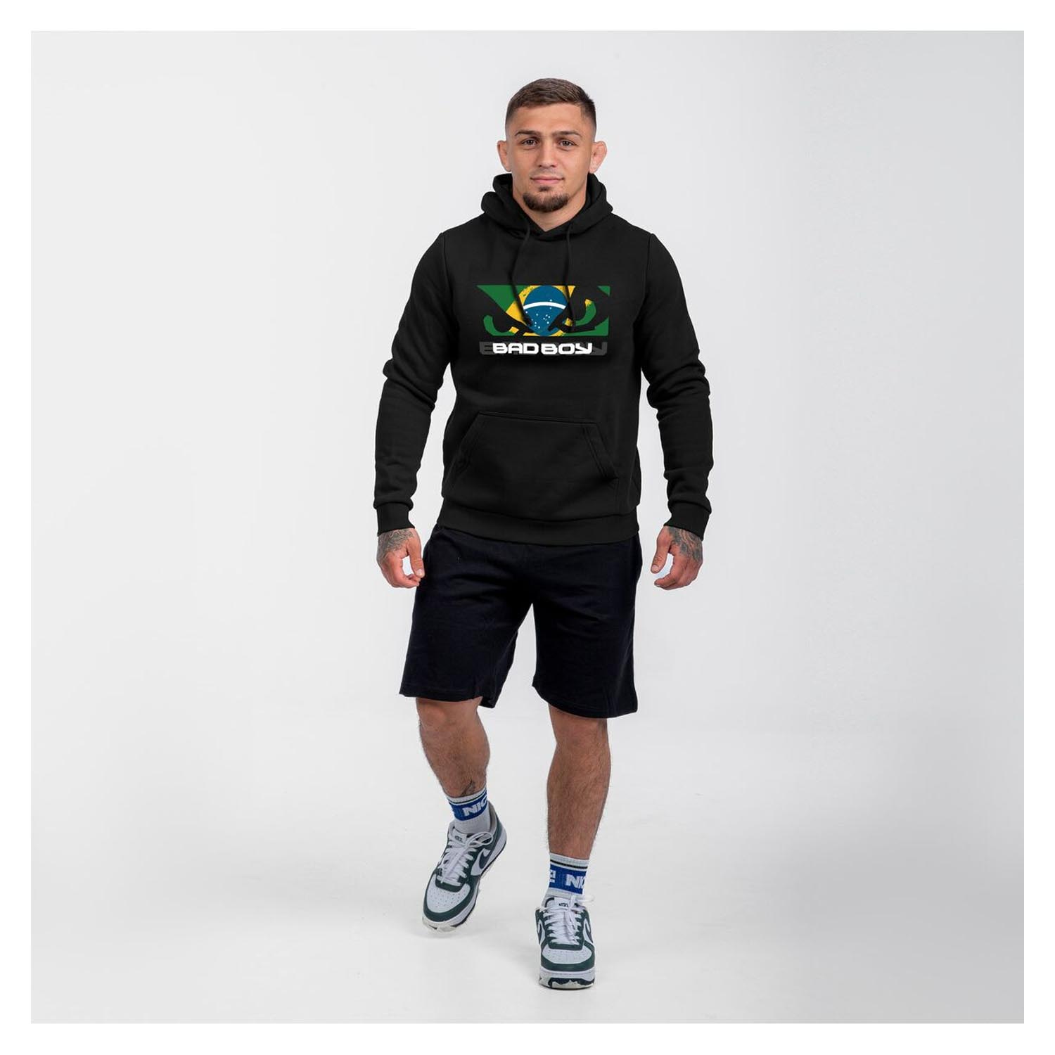 Bad Boy Hoody, Brazilian Flag, black, XXL
