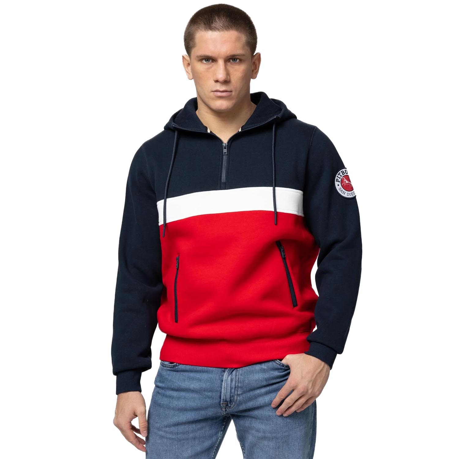 Pit Bull West Coast Hoody, Gibson, navy-red, XL