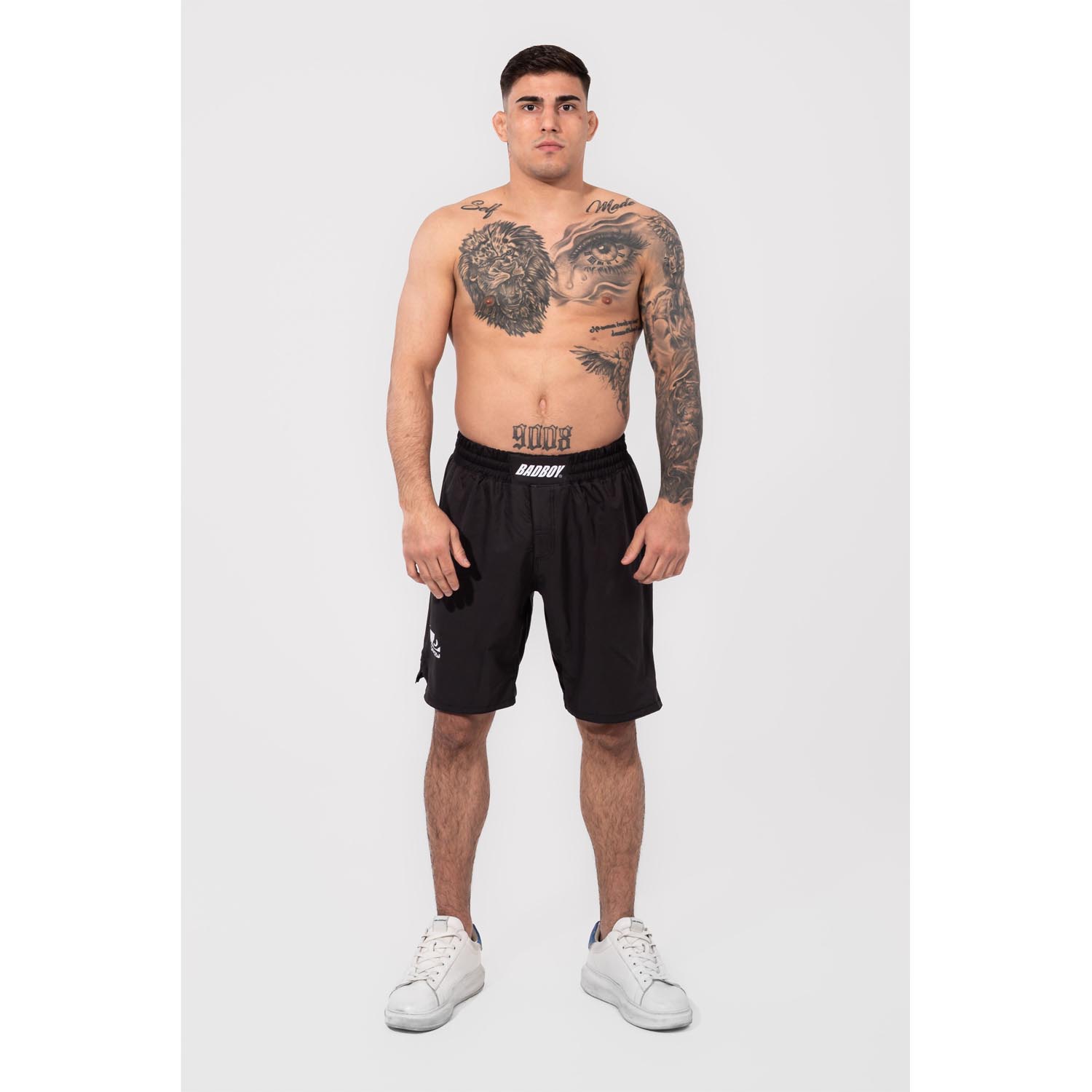 Bad Boy MMA Fight Shorts, Logo, Classic, black-white, XXL