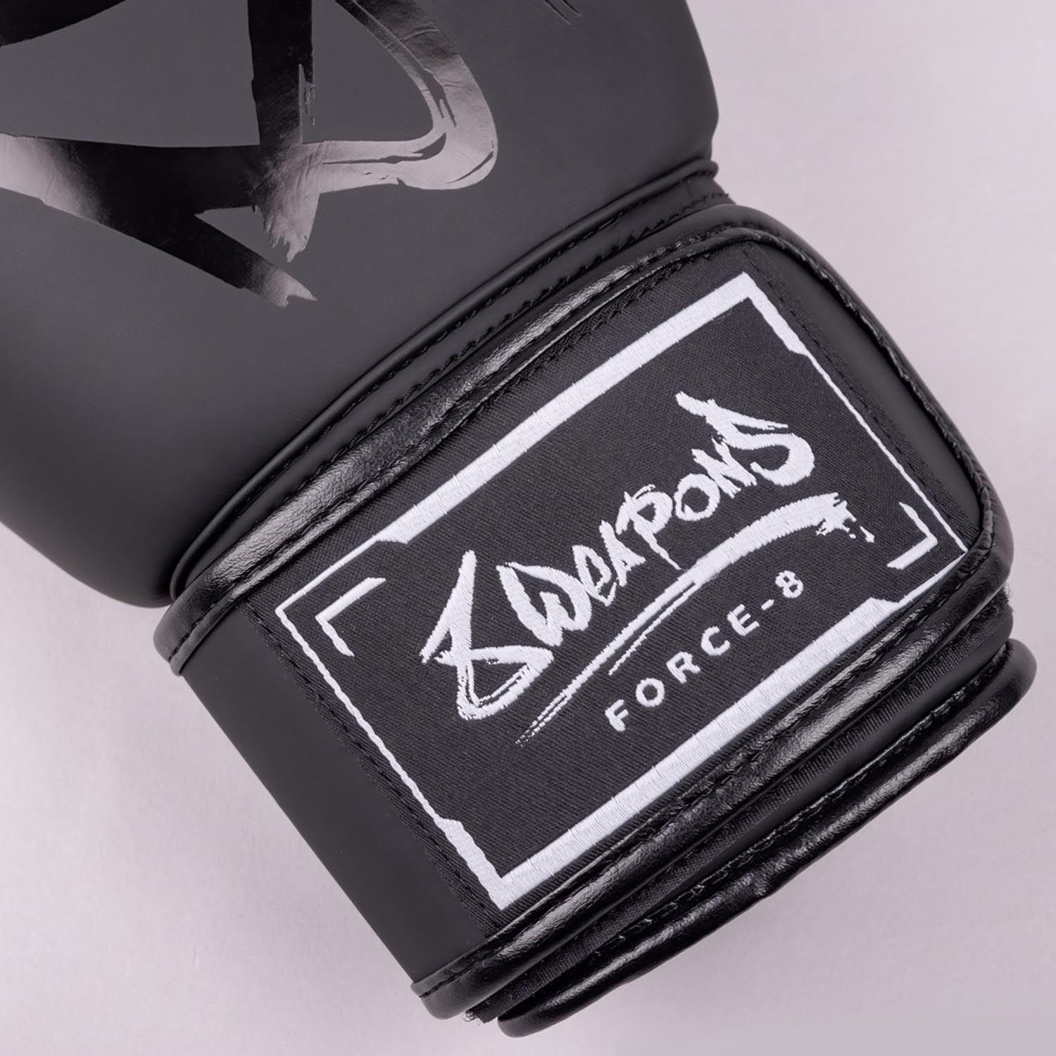 8 WEAPONS Boxing Gloves, Force 8, black-black, 16 Oz