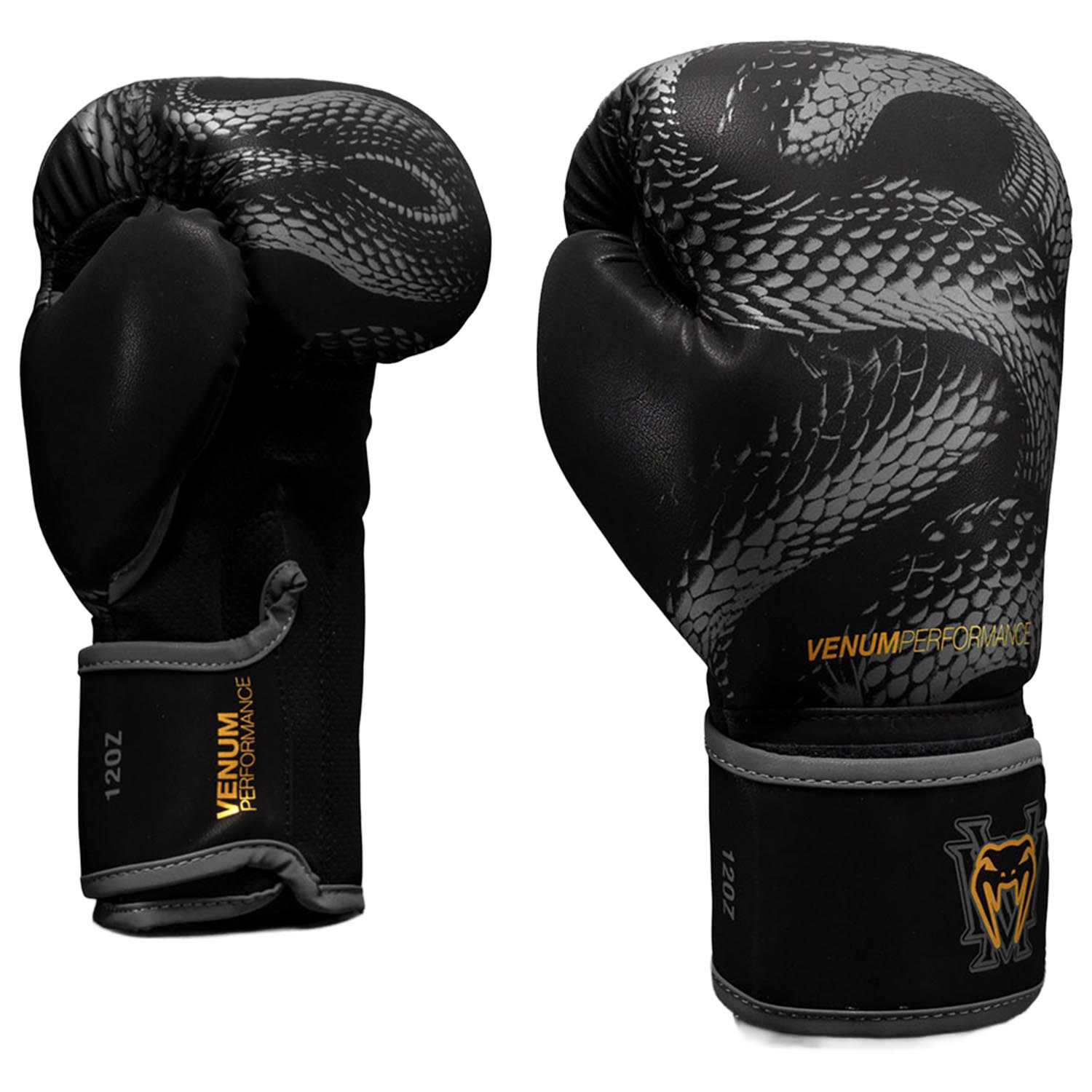 VENUM Boxing Gloves, Matupa, black-grey-gold, 12 Oz