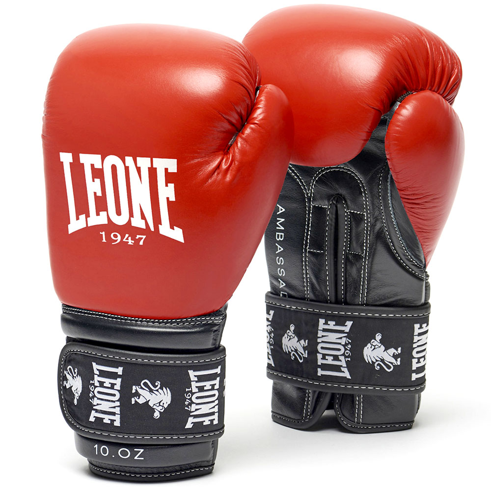 LEONE Boxing Gloves, Ambassador, red, 12 Oz