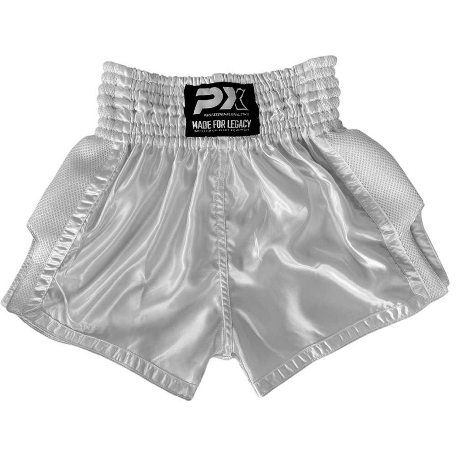 PX Muay Thai Shorts, Legacy Mesh, white, XL
