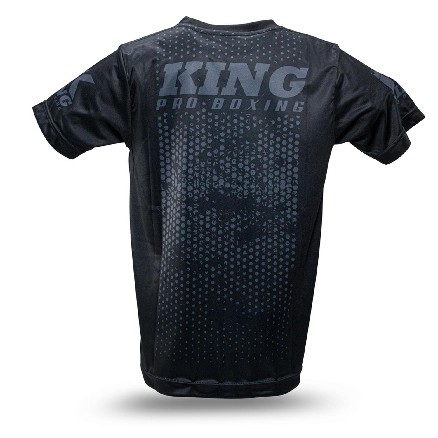 KING PRO BOXING Dry Tech T-Shirt, Kids, Hexagon 1, black-grey, 8 J