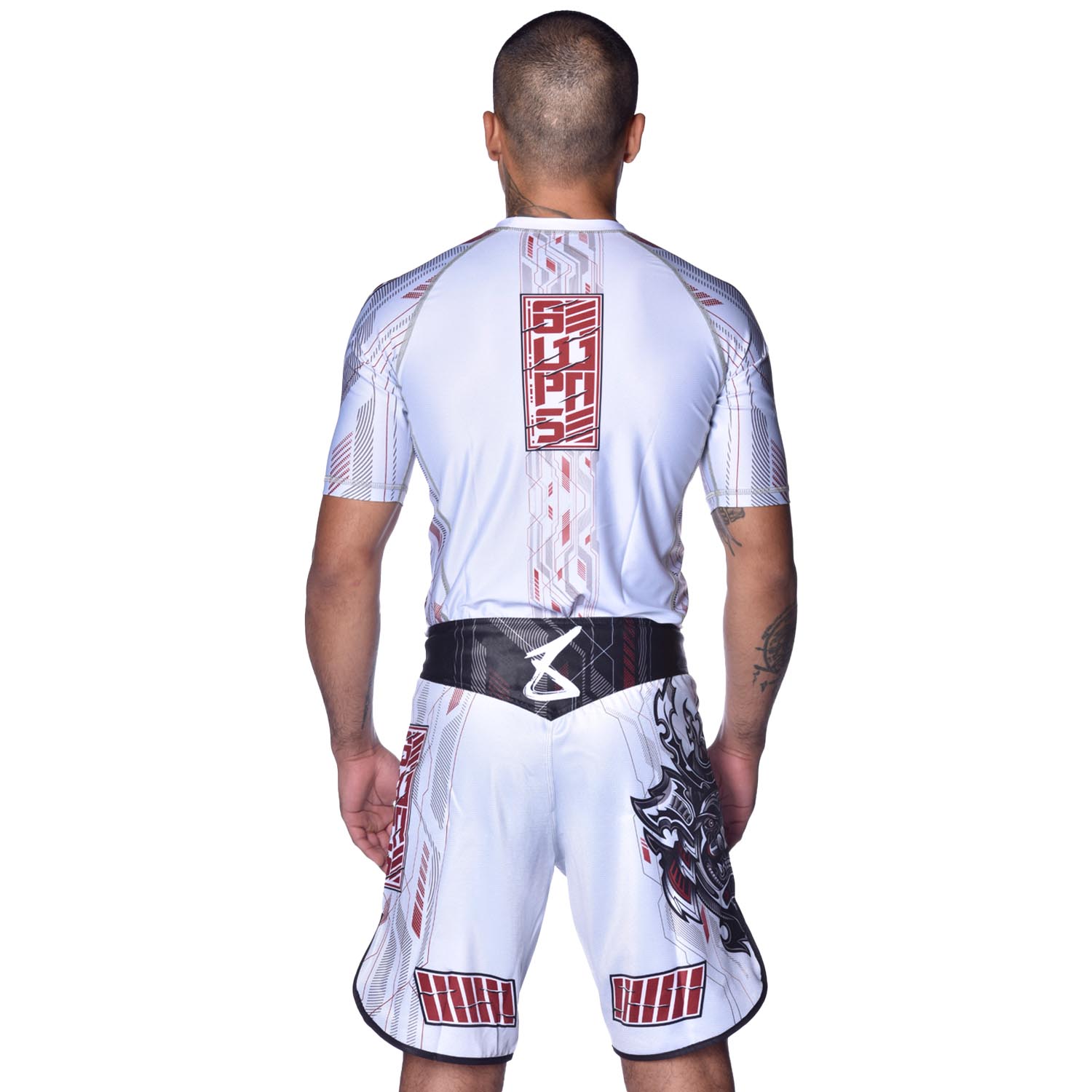8 WEAPONS Fight Shorts, Samurai 2.0, white-red, XXL