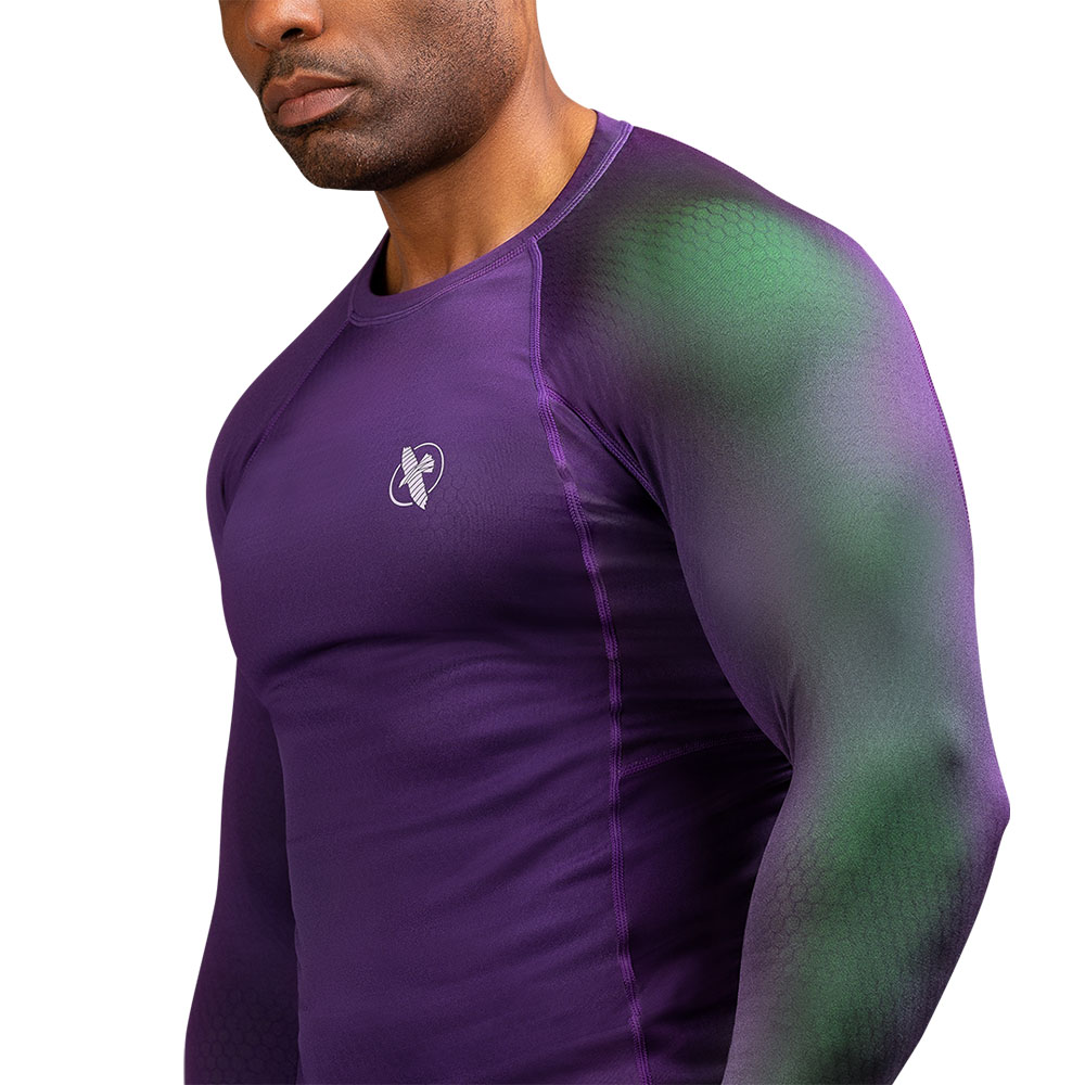 Hayabusa Rashguard, L/S, Fusion, purple-green