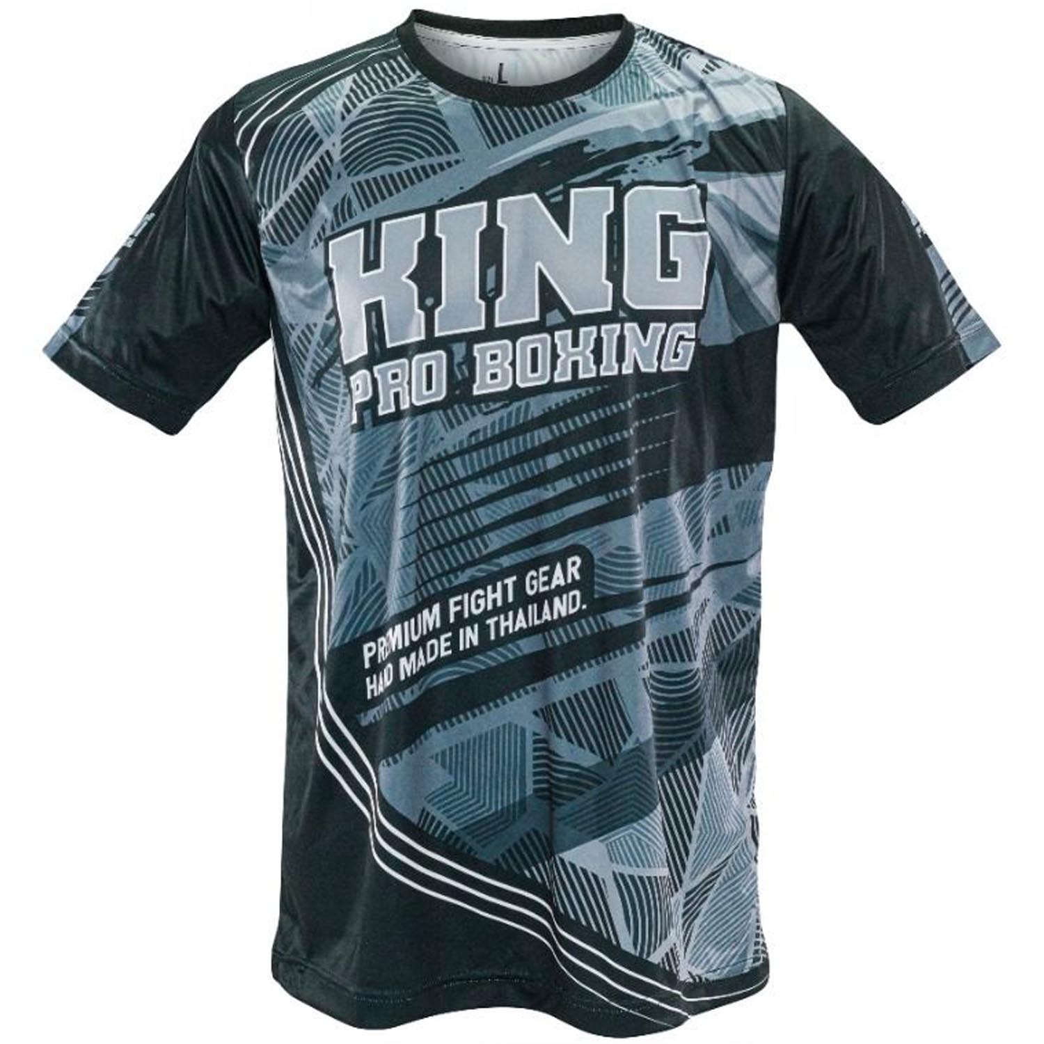 KING PRO Boxing Performance T-Shirt, Flag 1, grau