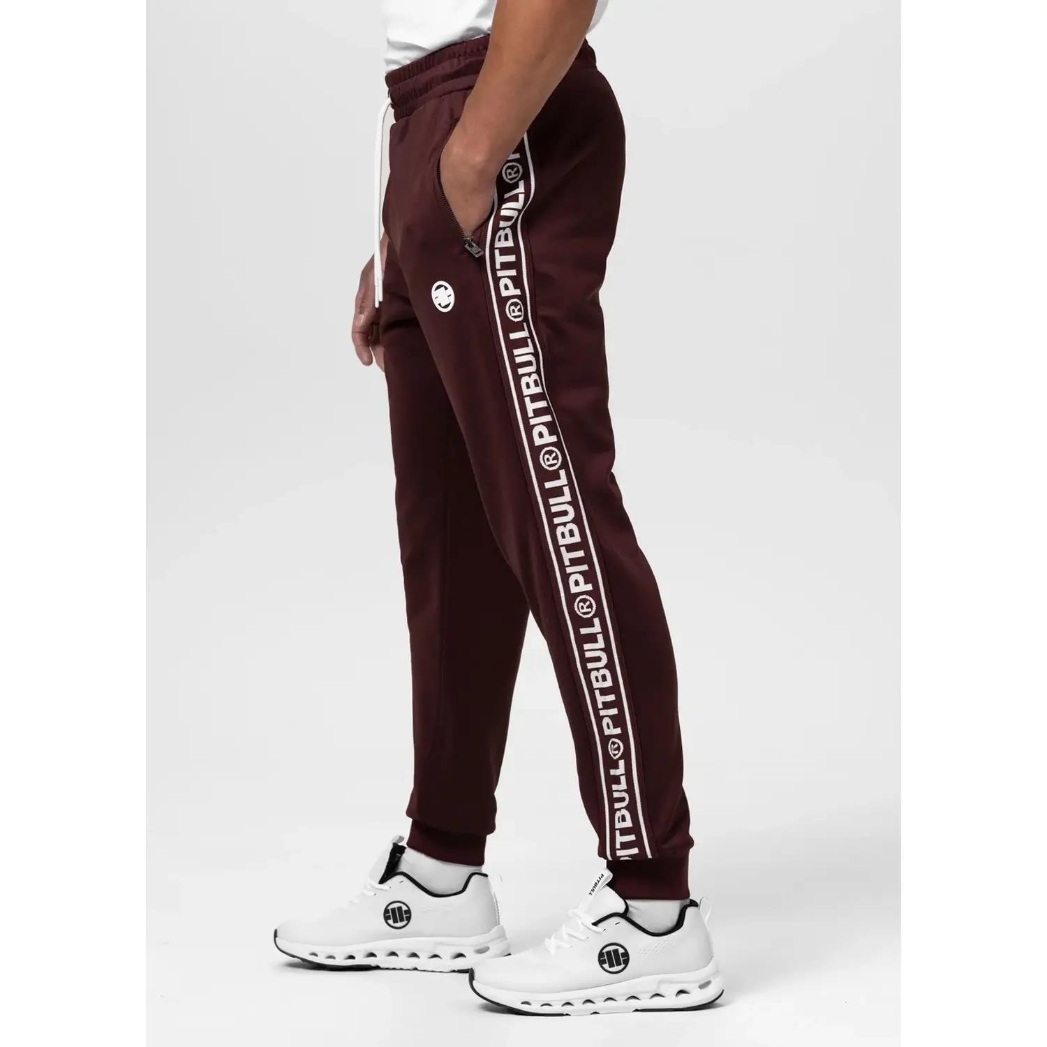 Pit Bull West Coast Joggers, Tape Logo, winered, M