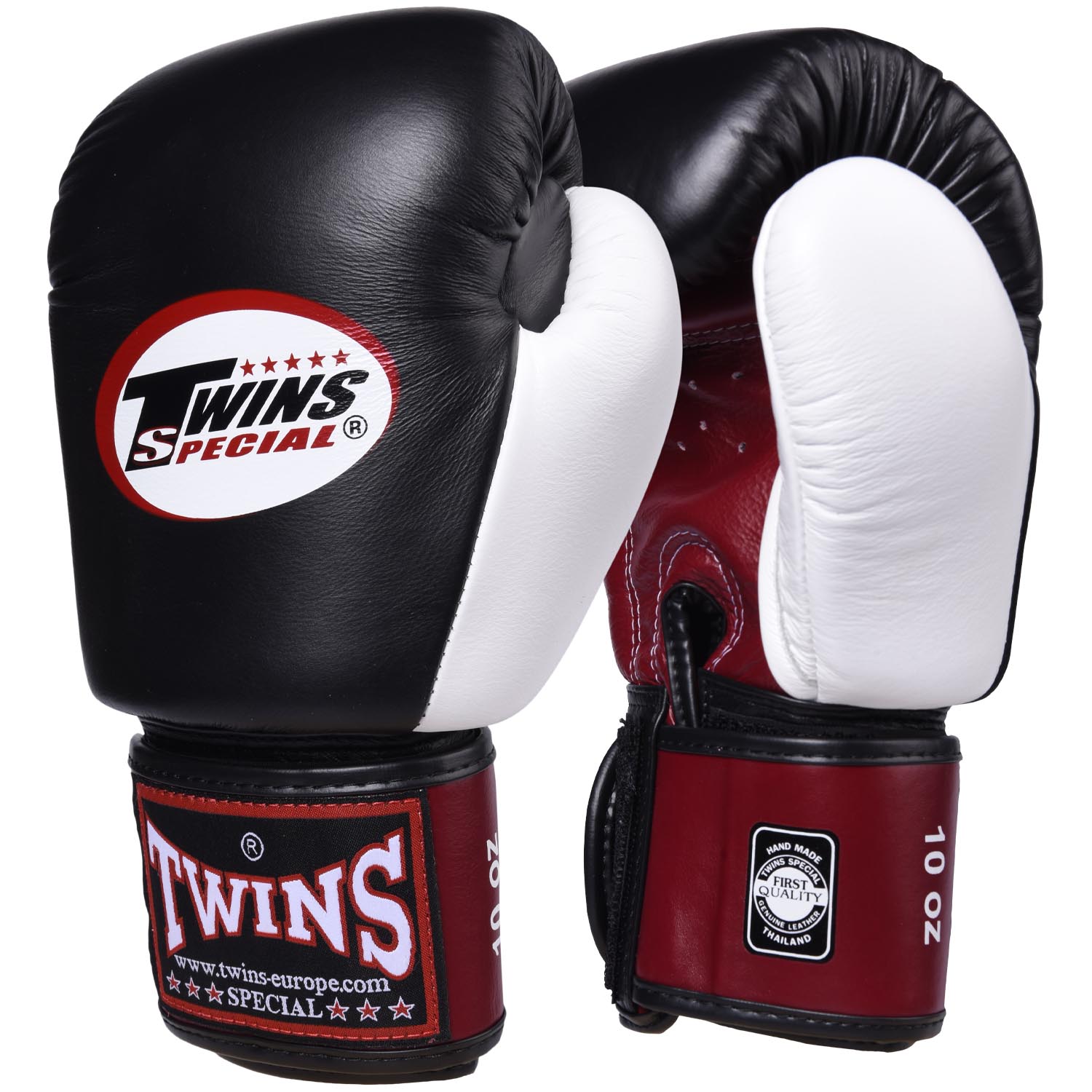 TWINS Boxhandschuhe in schwarz/weiß Boxen Kick-Thaiboxen 