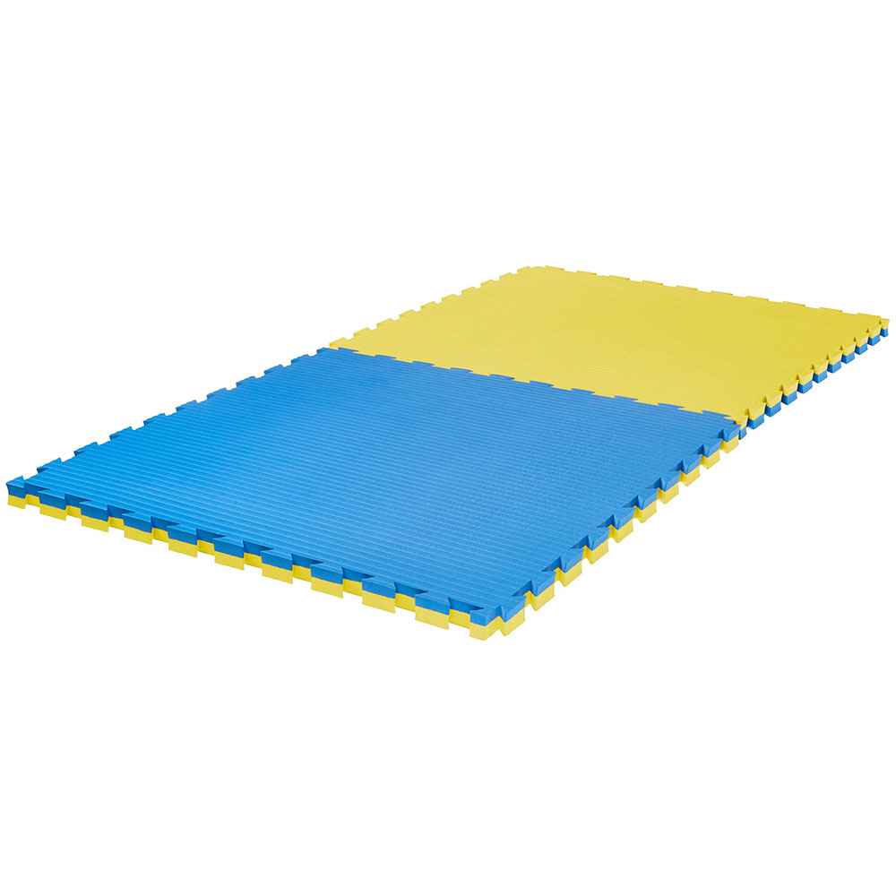 Ju-Sports Puzzle Mat, Pro Tatami, blue-yellow, 2 cm