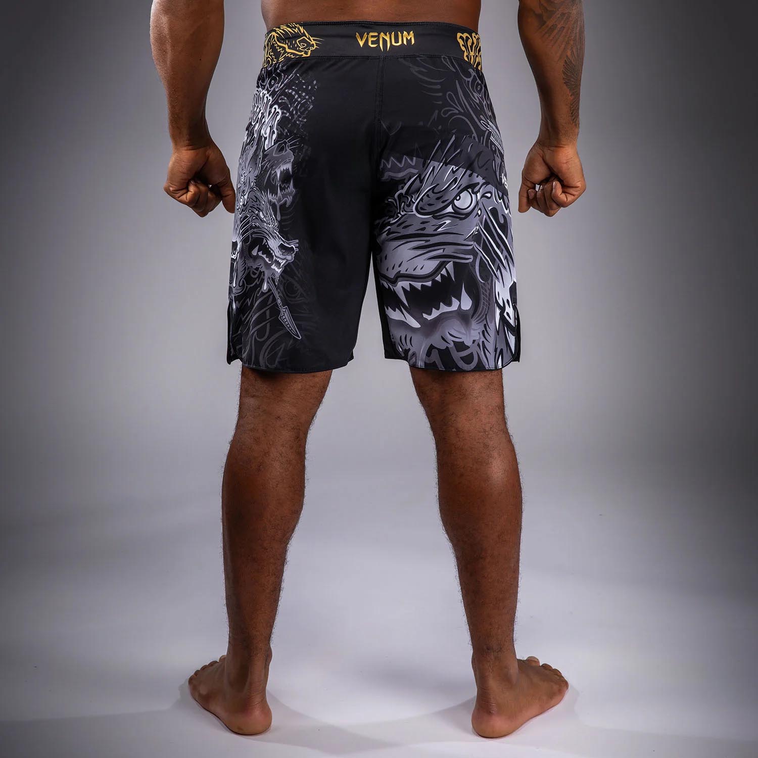 VENUM MMA Fight Shorts, Wolf Atak, black-grey, XXL