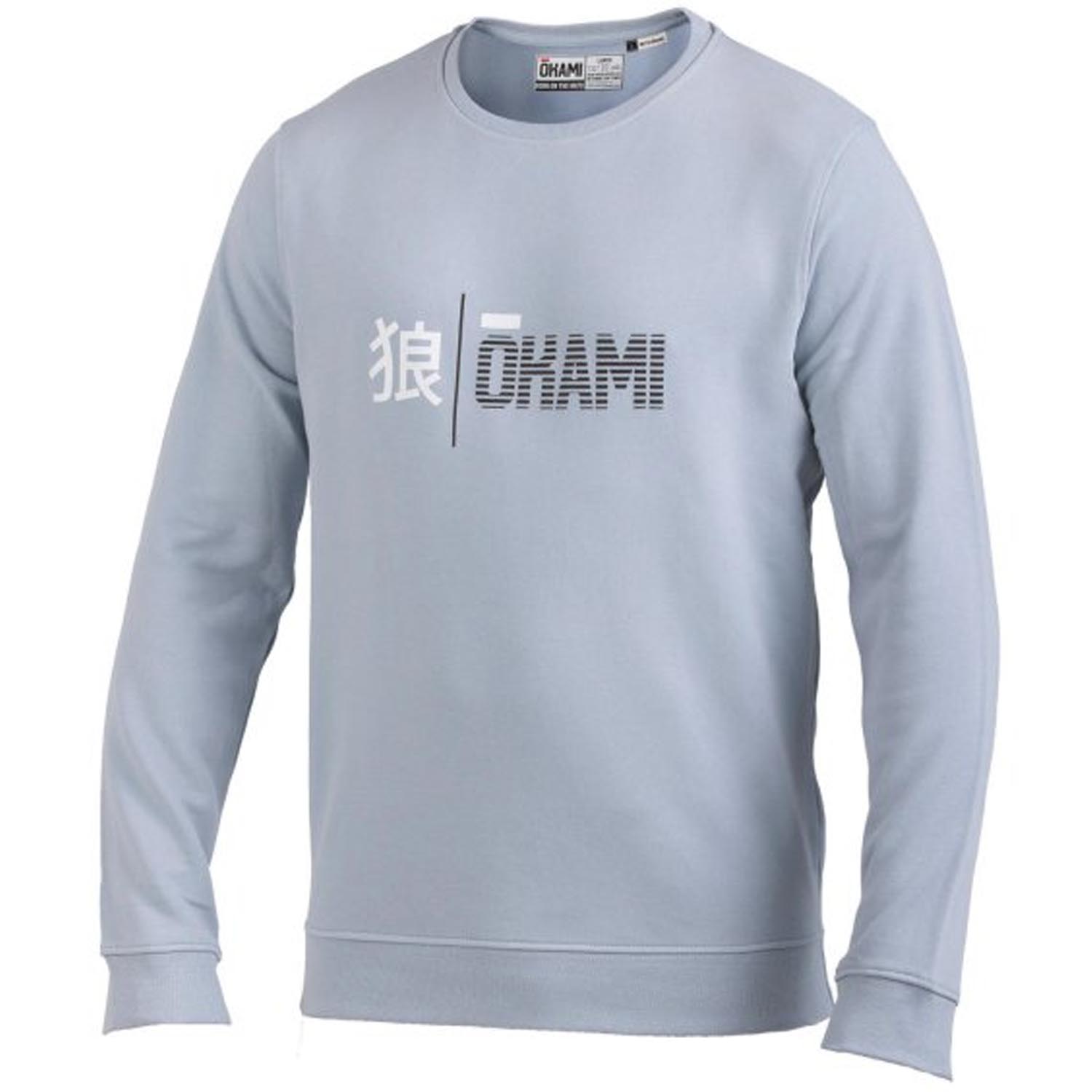 OKAMI Pullover, Organic Kanji Stripes, hellblau