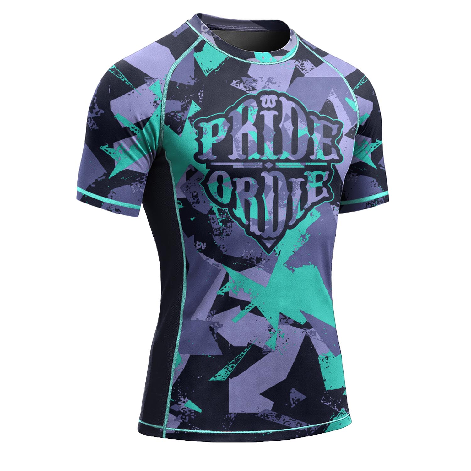 PRiDEorDiE Rashguard, S/S, Reckless 2.0, grey-green, XXL