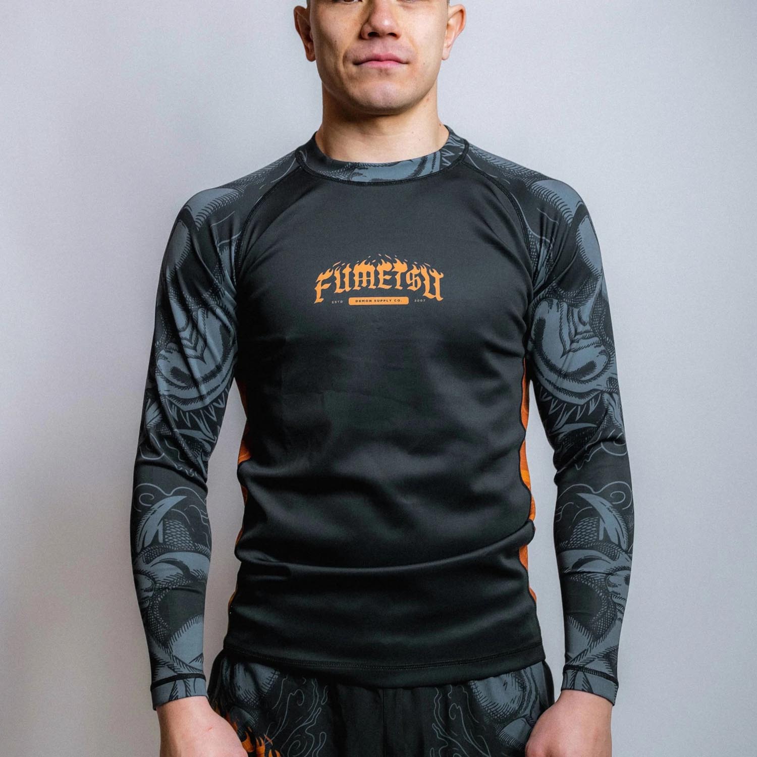 Fumetsu Rashguard, L/S, Oni, black-bronze, XXL