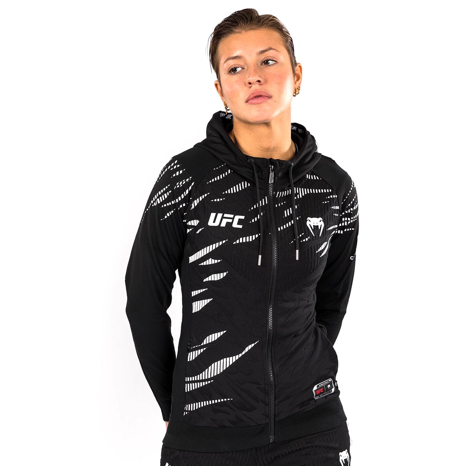 VENUM Zip Hoody, Damen, UFC Fusion Authentic Fight Night, schwarz-weiß, XS