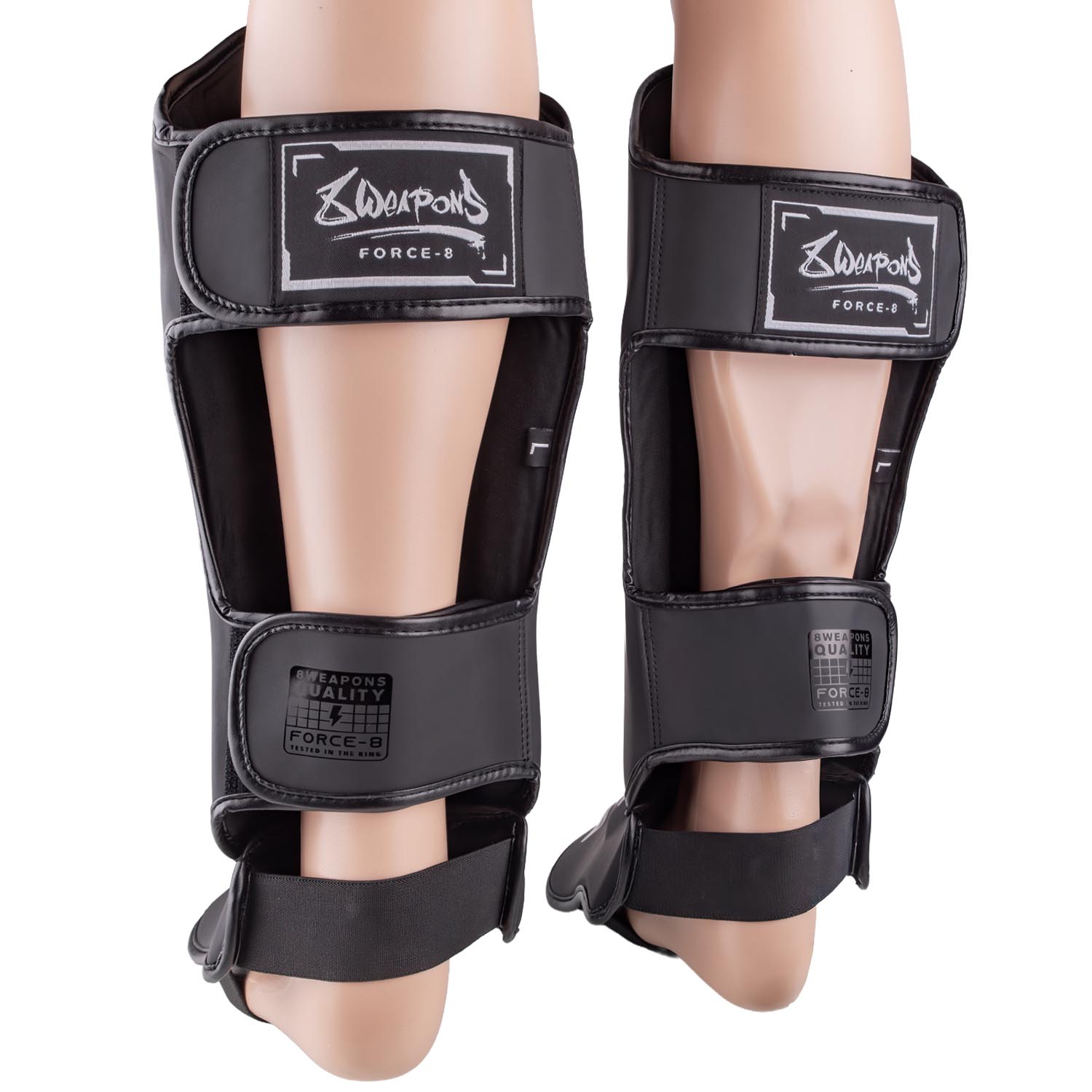 8 WEAPONS Shin Guards, Force 8, black-black, XL