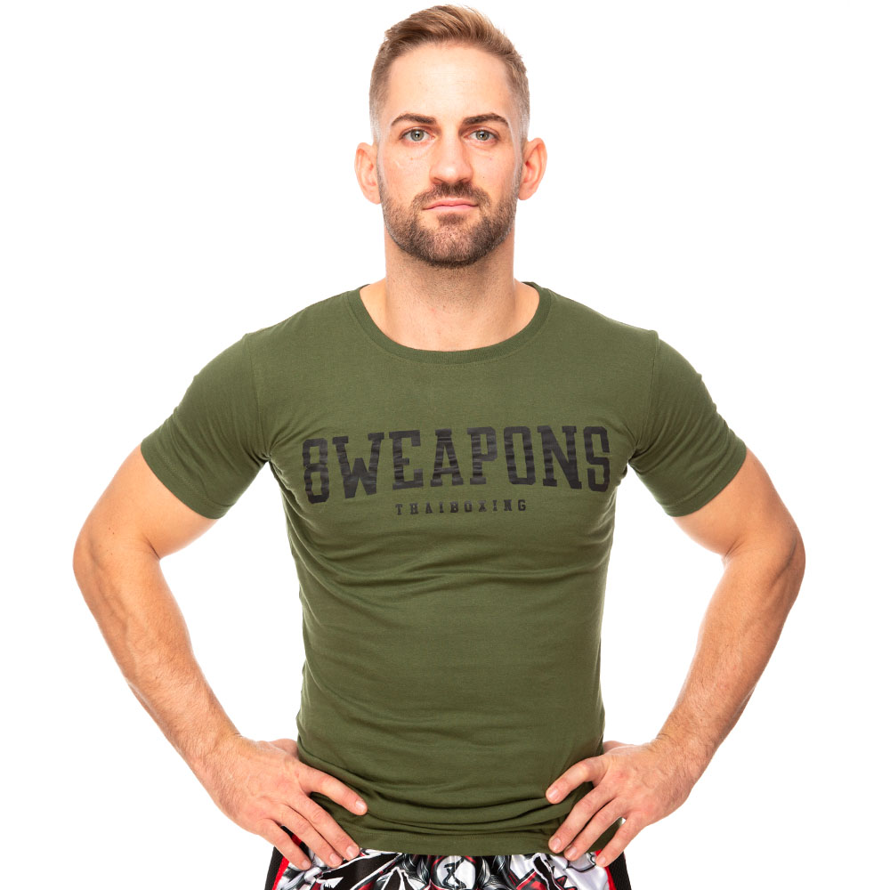 8 WEAPONS Muay Thai T-Shirt, Classic, olive