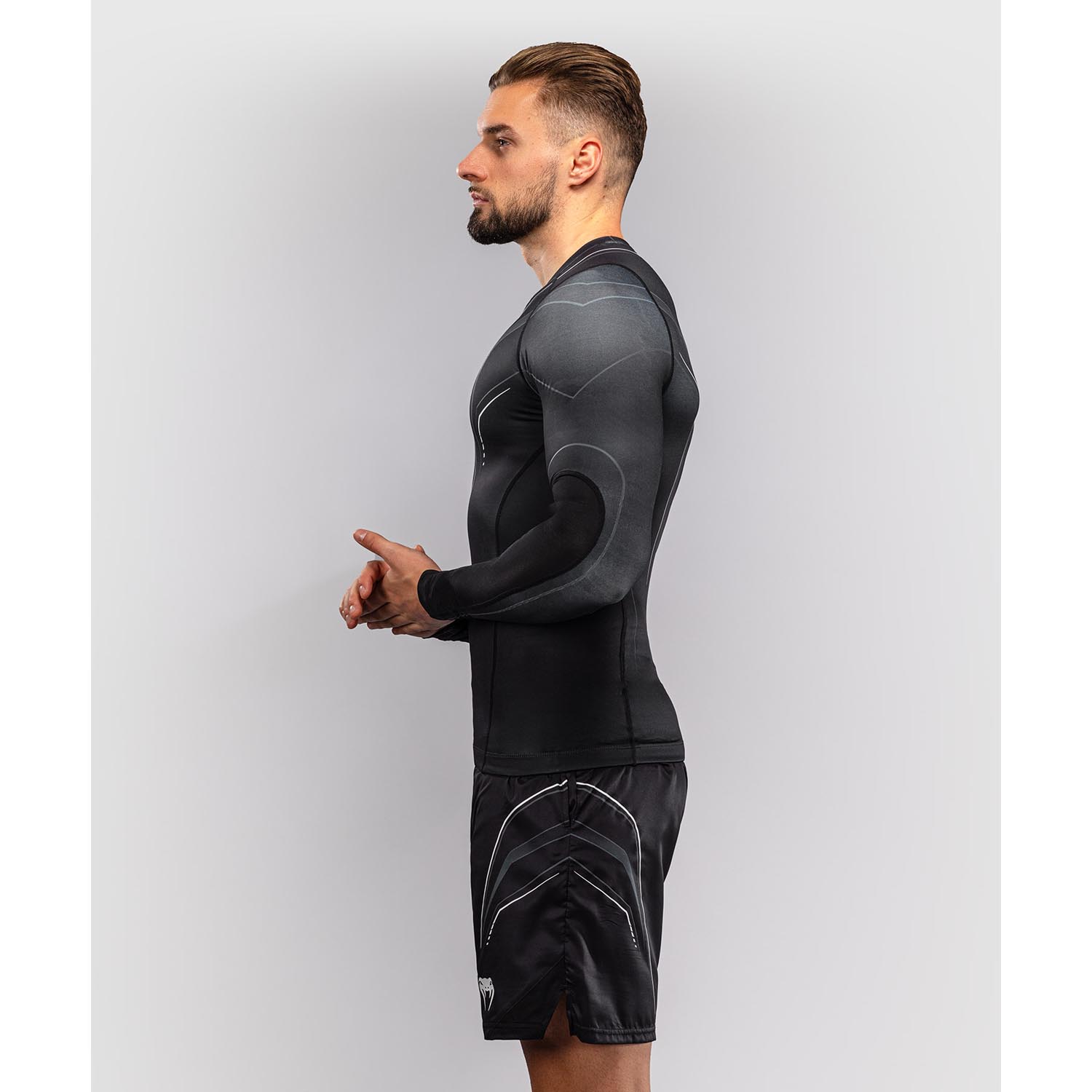 VENUM Rashguard, L/S, Streamline, black-white, S