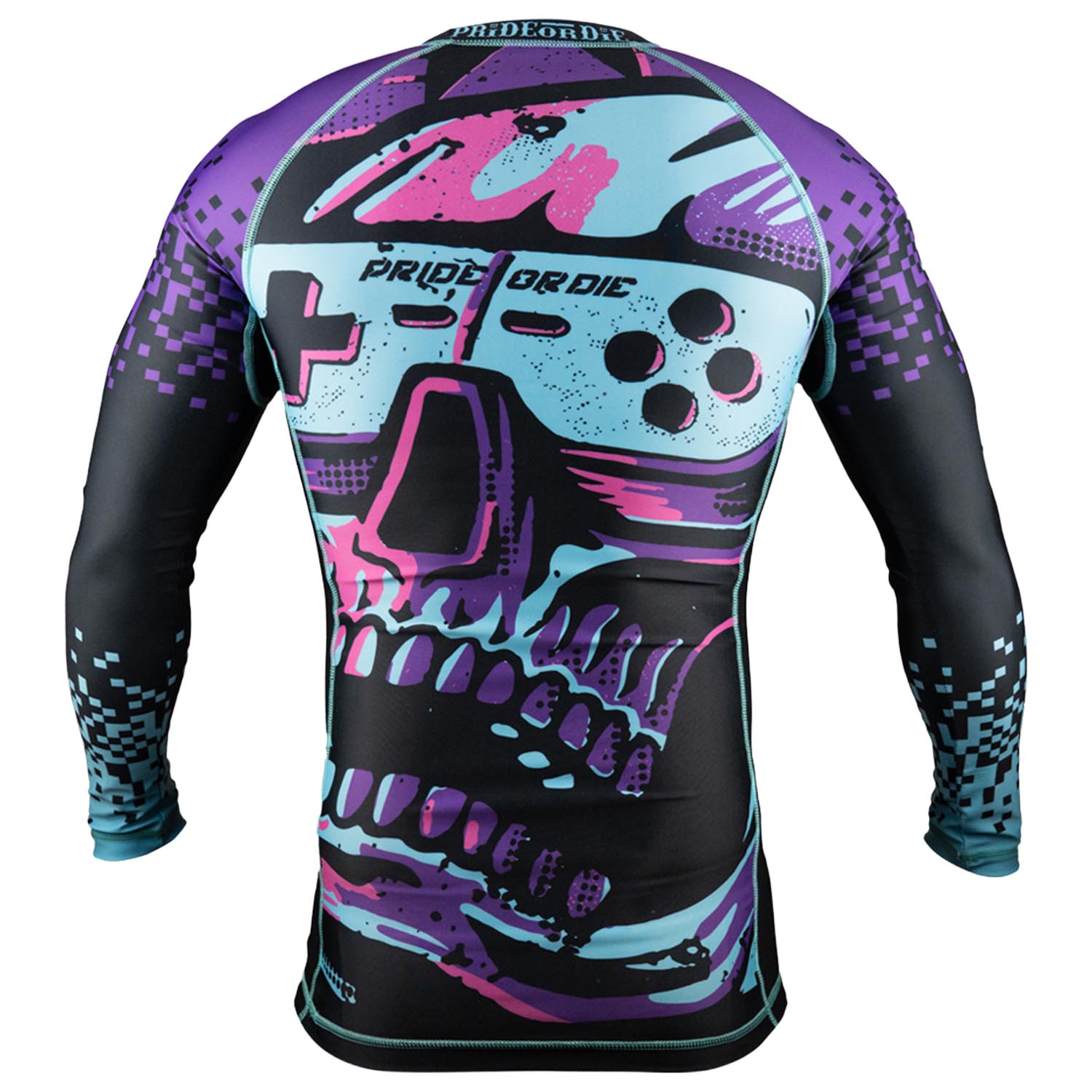 PRiDEorDiE Rashguard, L/S, Violent Reality, black-purple, XL