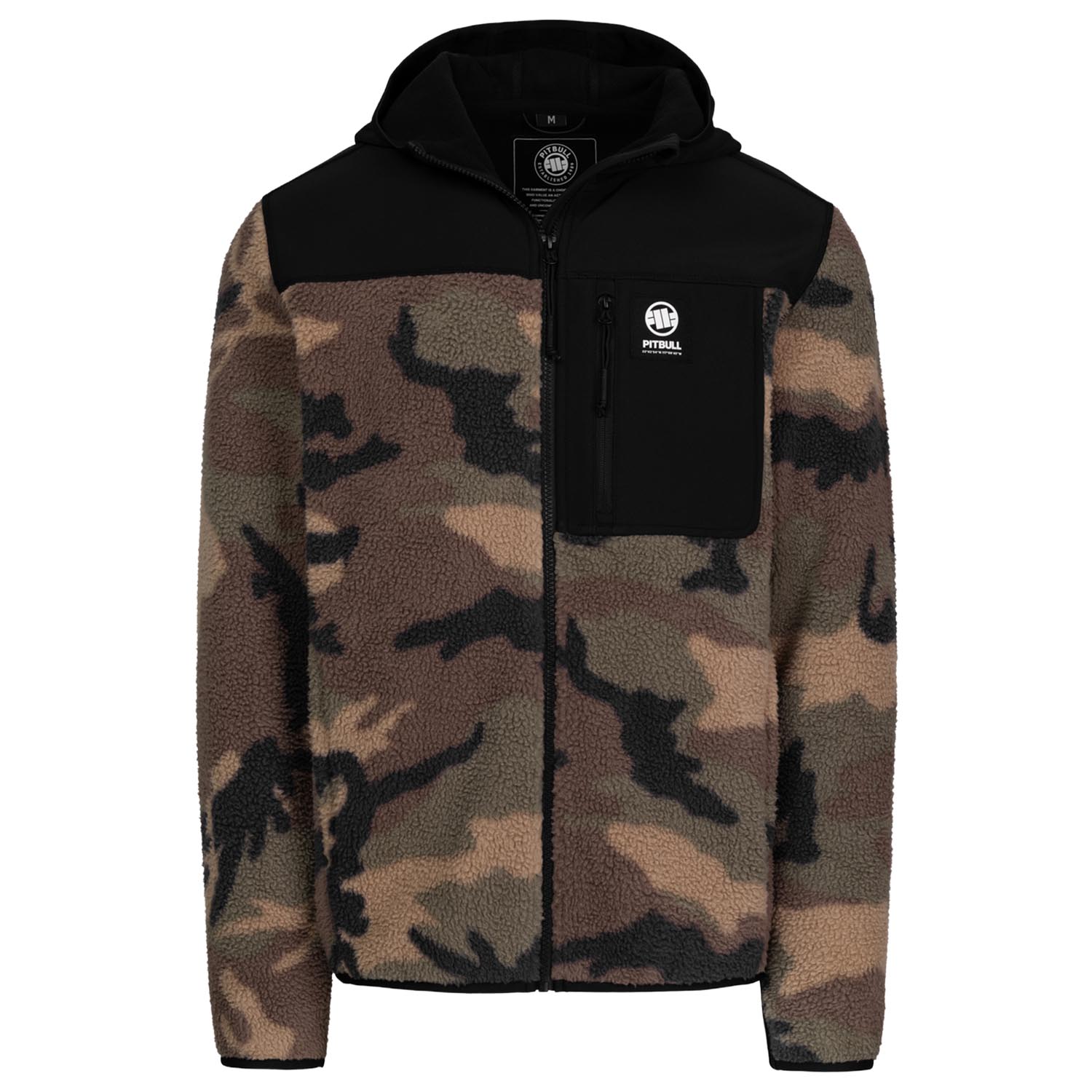 Pit Bull West Coast Zip Hoody, Fleece Joyner, camo-brown, S