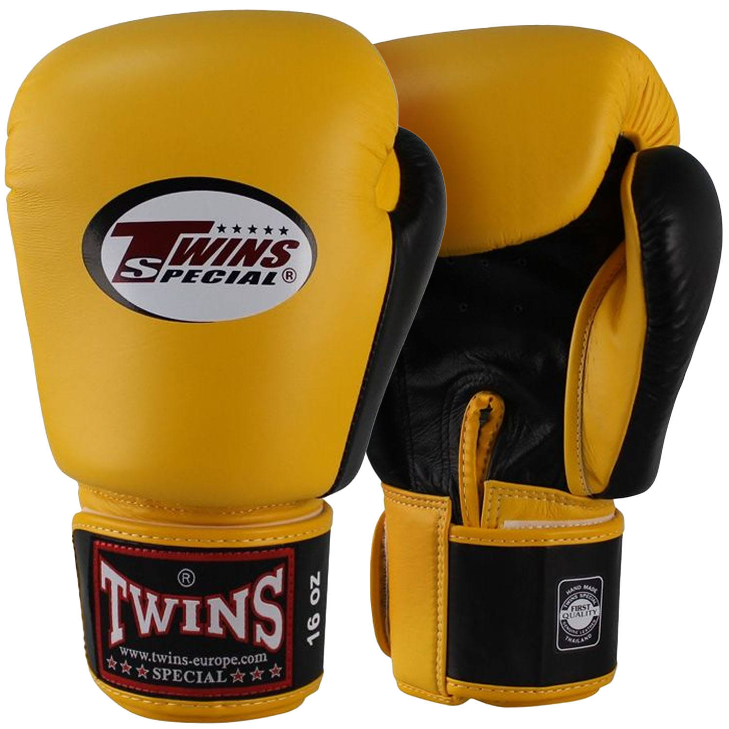 TWINS Special Boxing Gloves, Leather, BGVL-3, yellow-black
