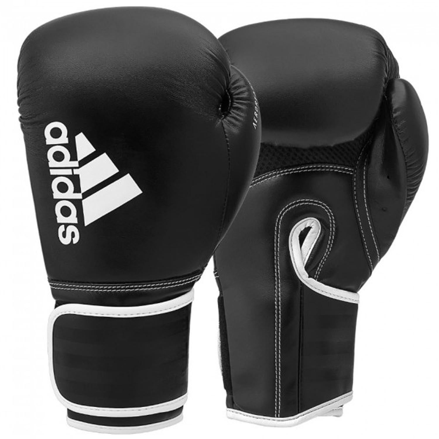 adidas Boxing Gloves, Hybrid, 80, black-white, 12 Oz