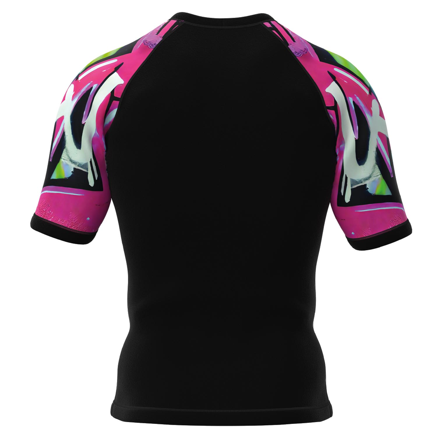 OKAMI Rashguard, S/S, Urban Vibe, black-mint-pink, XXL