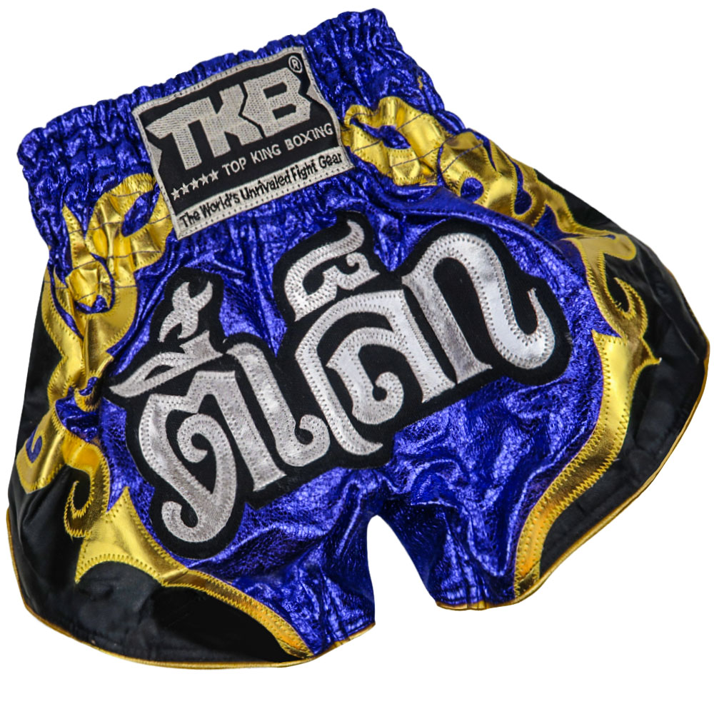 TOP KING BOXING Muay Thai Shorts, Kinder, TKBSKC, blau