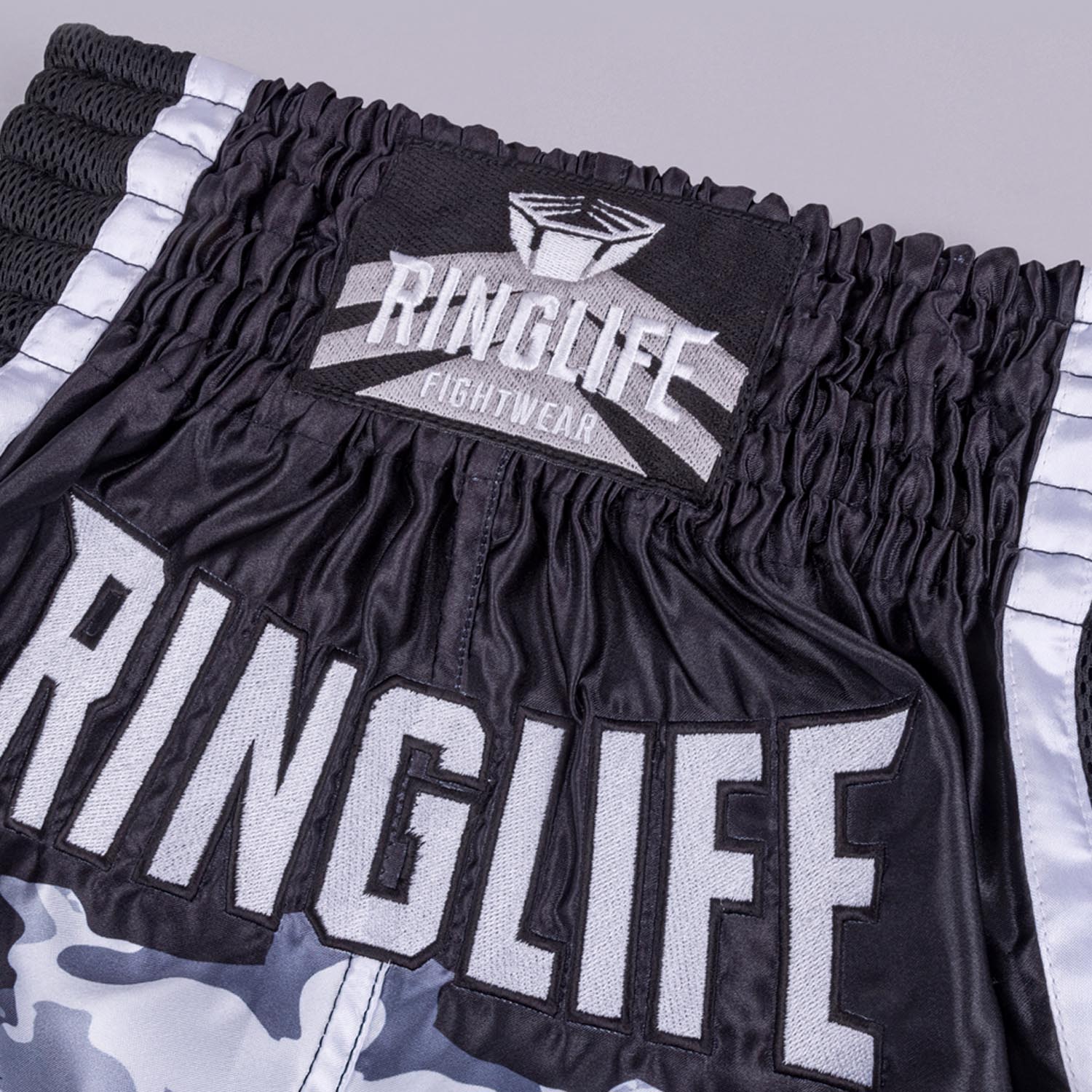 RINGLIFE Muay Thai Shorts, Unit, black-camo, XXL