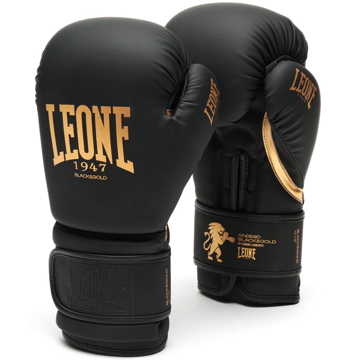 LEONE Boxing Gloves, Black & Gold, GN059D, black