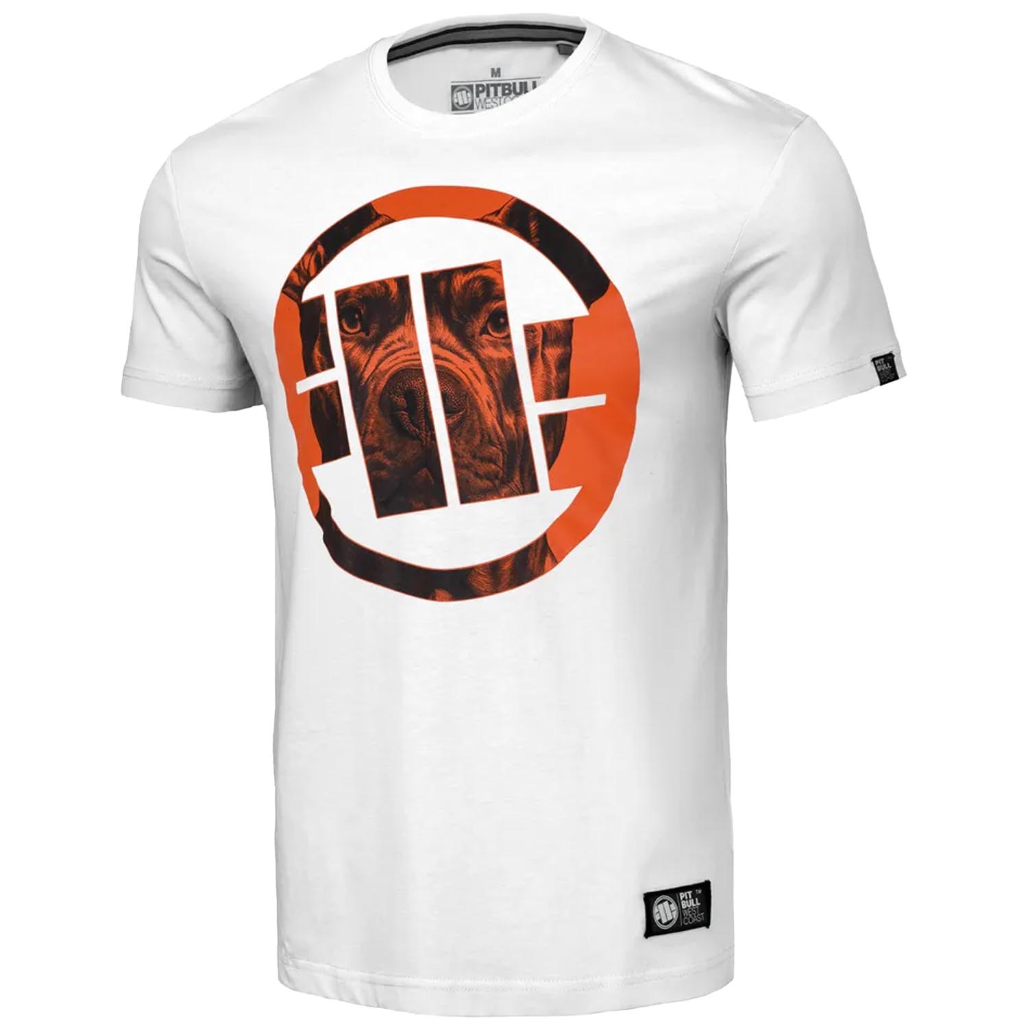 Pit Bull West Coast T-Shirt, Orange Dog 24, white-orange, L