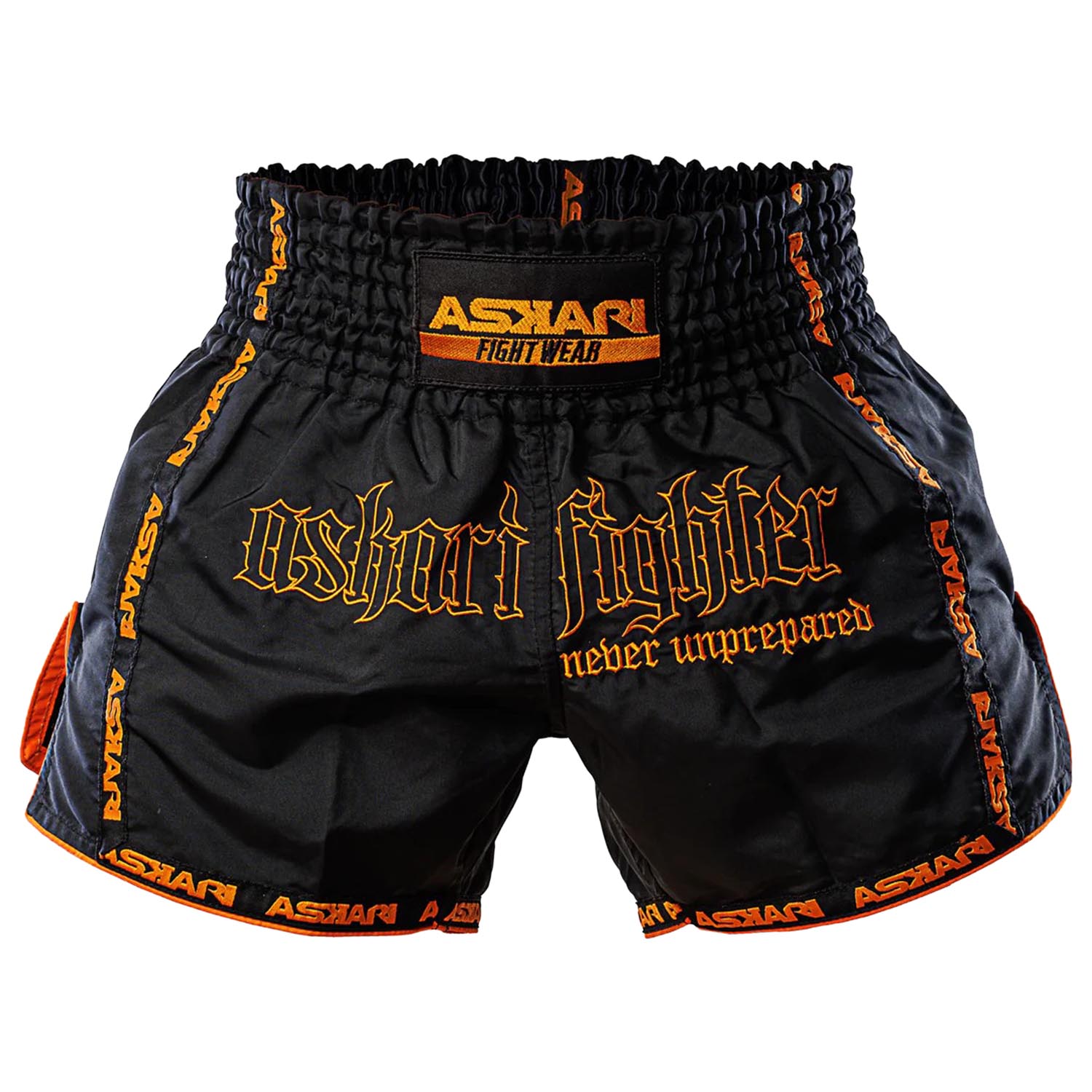 ASKARI Muay Thai Shorts, Nranja, black-orange, L