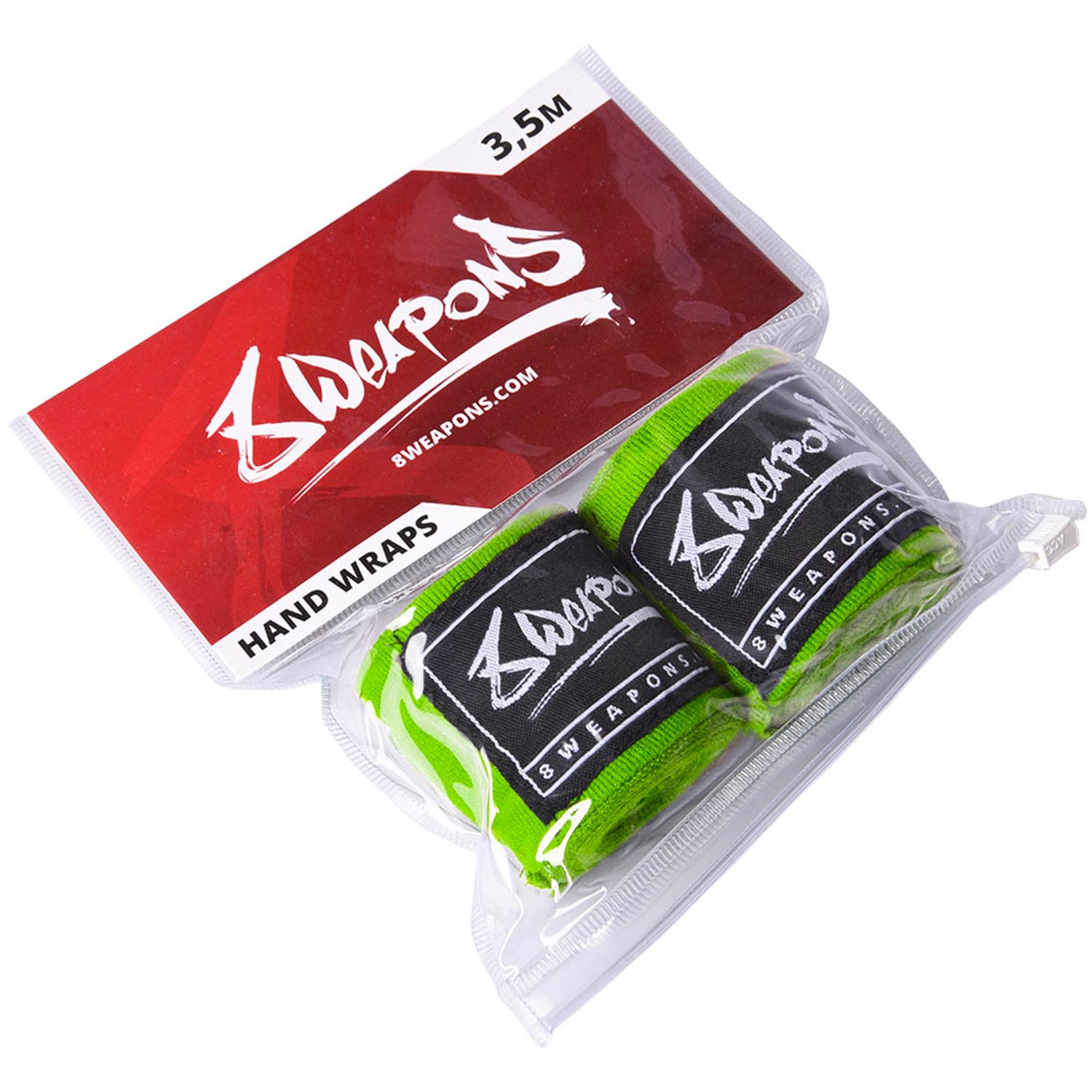 8 WEAPONS Hand Wraps, semi-elastic, 3.5 m, green