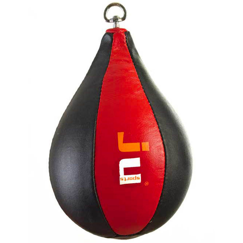 Ju-Sports Boxbirne, Leder, 30 cm, schwarz-rot