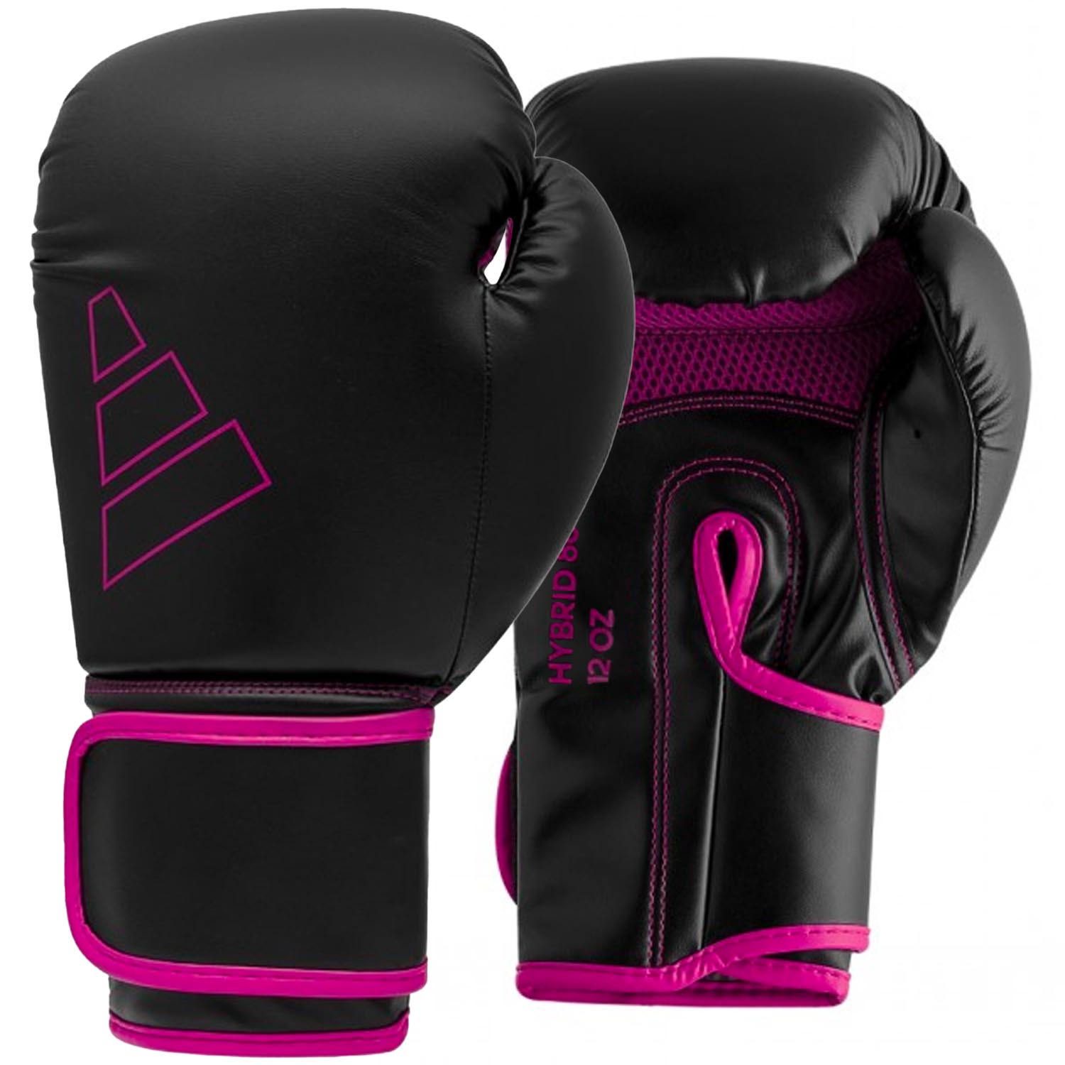 adidas Boxhandschuhe, Hybrid, 80, schwarz-pink, 8 Oz