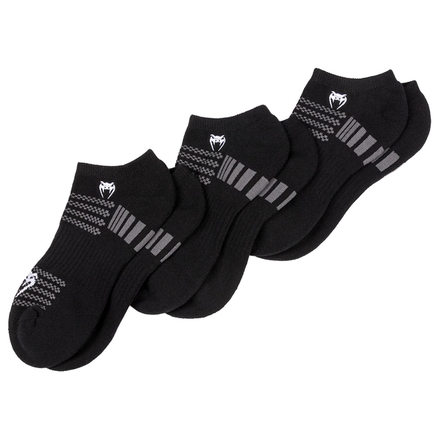 VENUM Socks, Vector No-Show 3er-Pack, black-grey, S