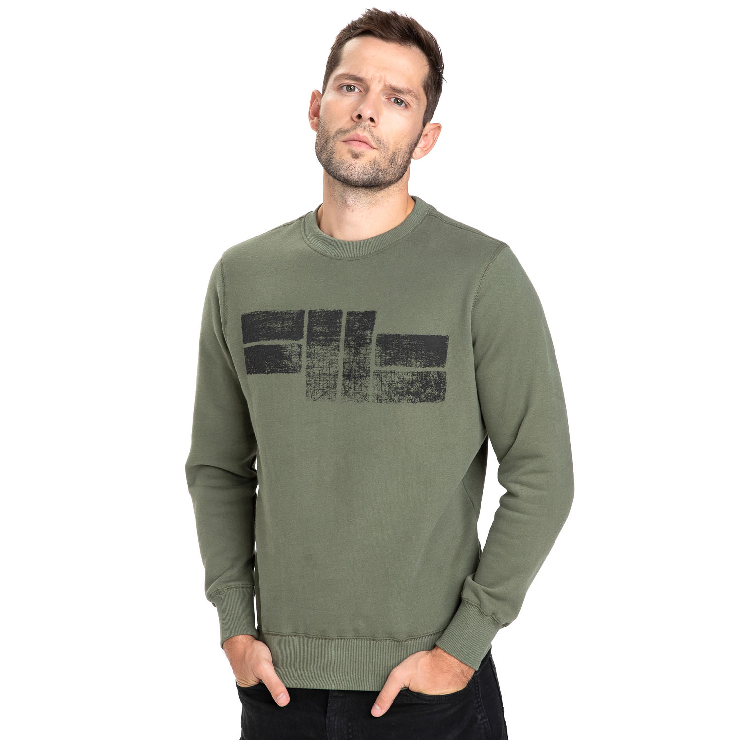 Pit Bull West Coast Pullover, Classic Logo, olive