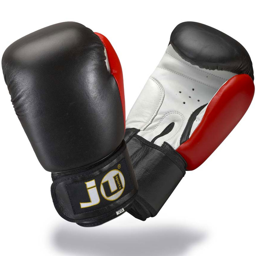 Ju-Sports Boxhandschuhe, Leder Plus, schwarz-rot