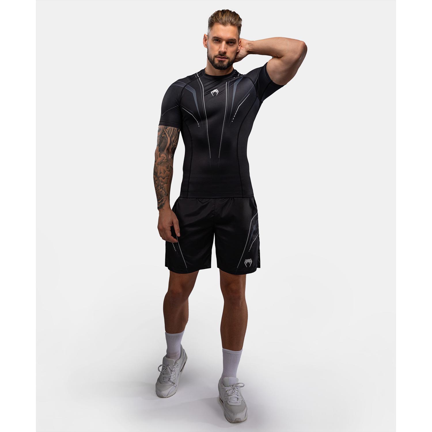 VENUM Rashguard, S/S, Streamline, black-white, XXL